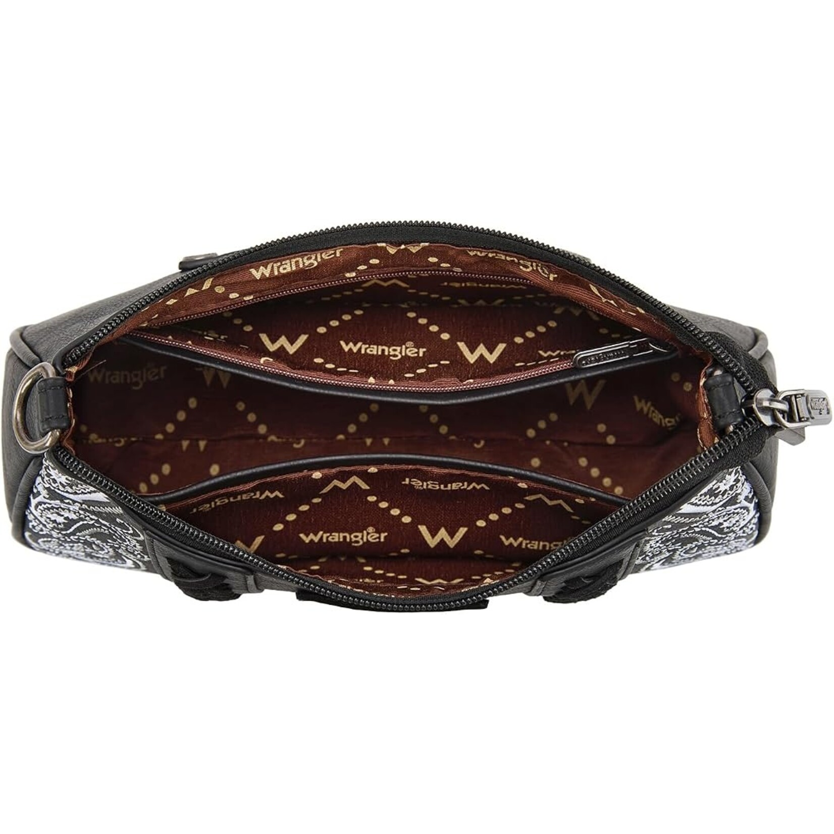 Wrangler WG331-818BK - Black - Wrangler Braided Paisley Bandana Shoulder Bag