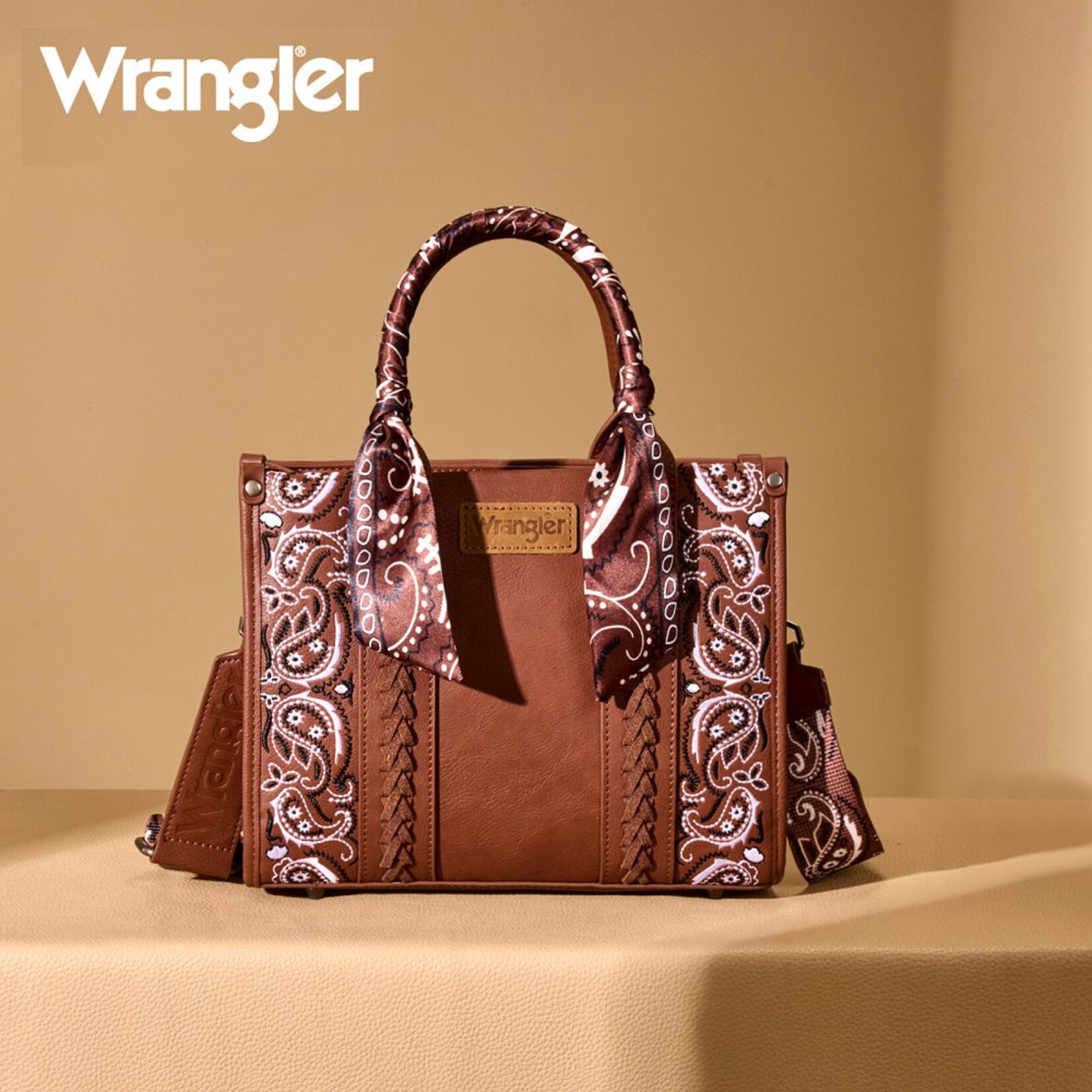 Wrangler WG331-8120SBR - Brown - Wrangler Bandana Tote/Crossbody