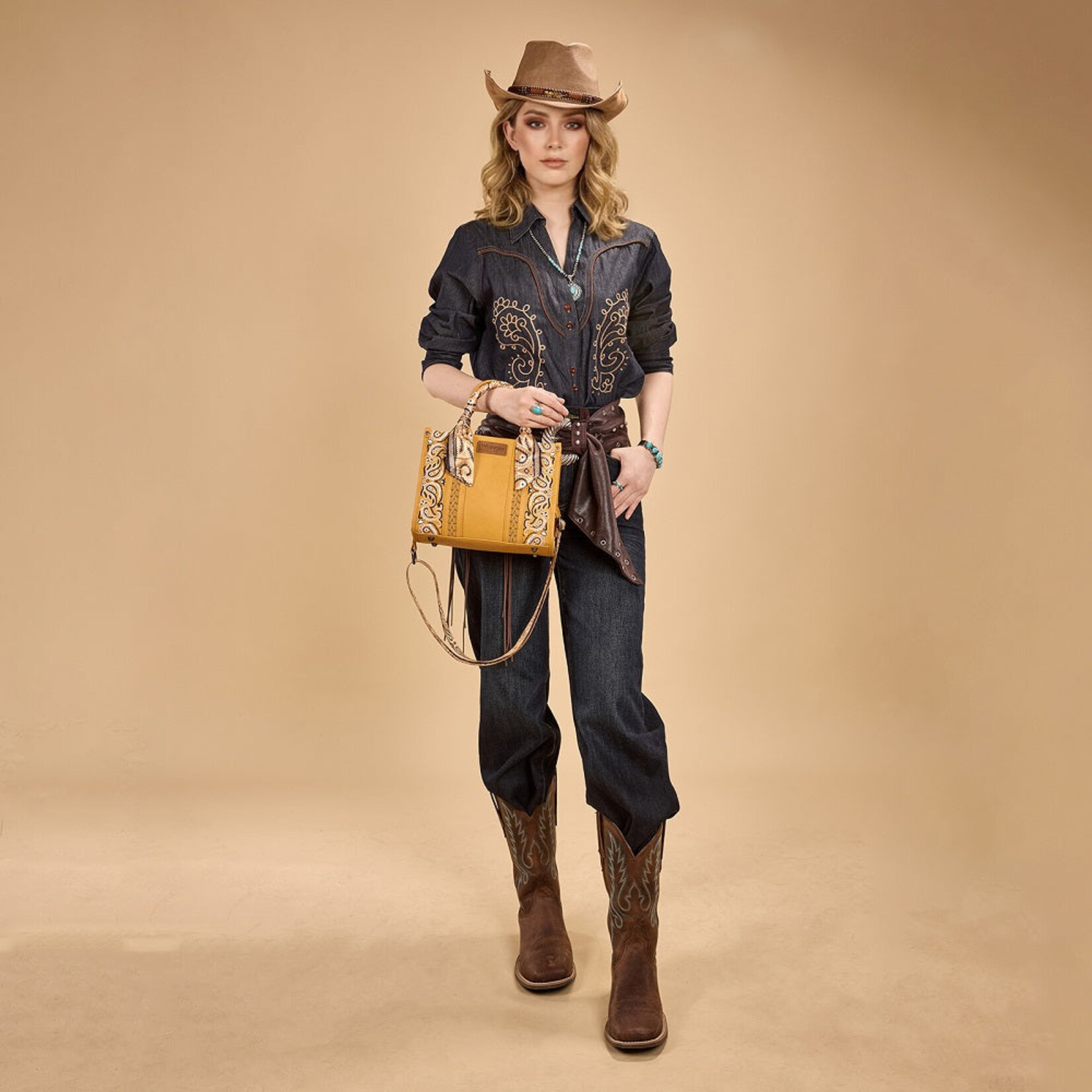 Wrangler WG331-8120SYL - Yellow - Wrangler Bandana Tote/Crossbody