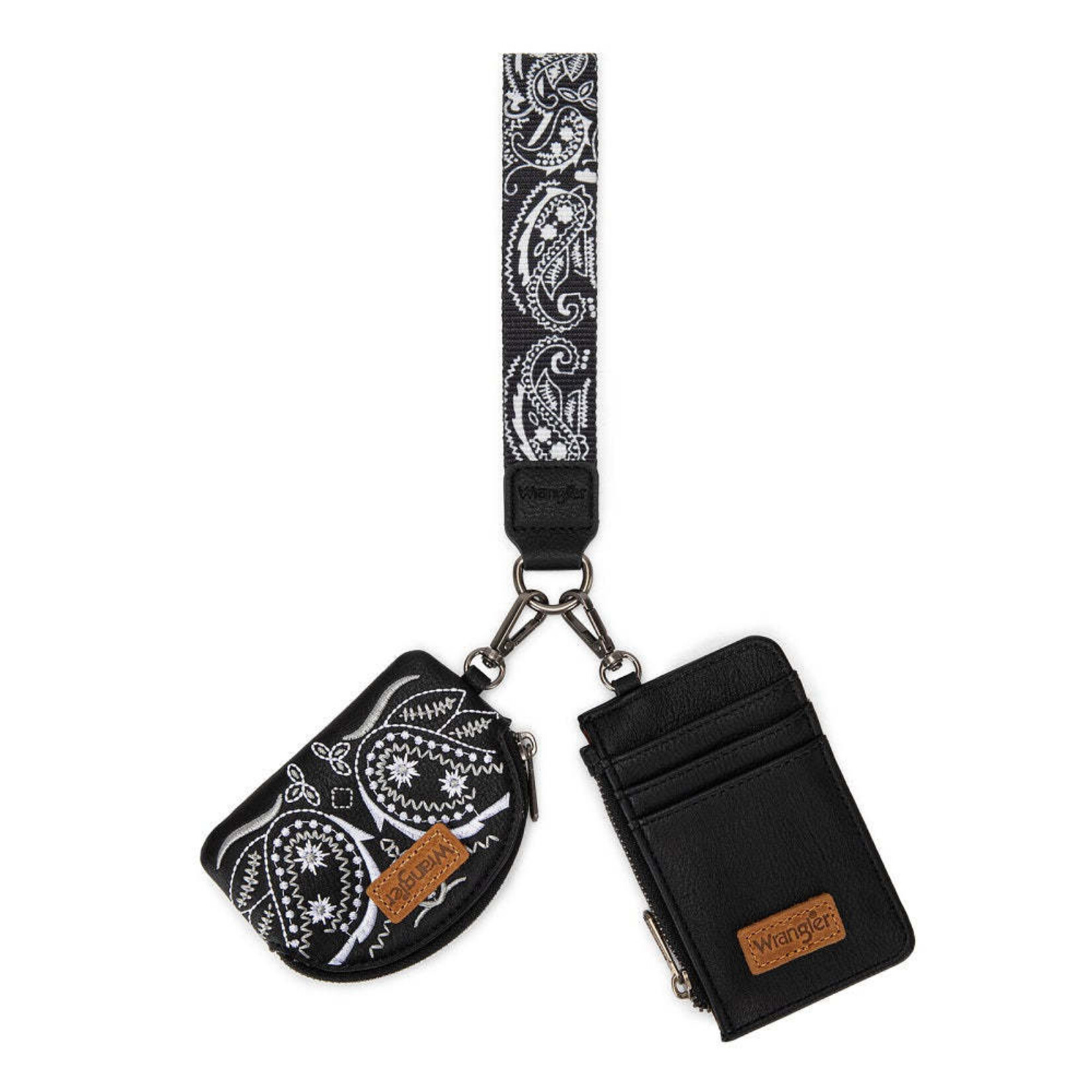 Wrangler WG331-W0051BK - Black - Wrangler Paisley RFID Blocking Card Coin Pouch Set