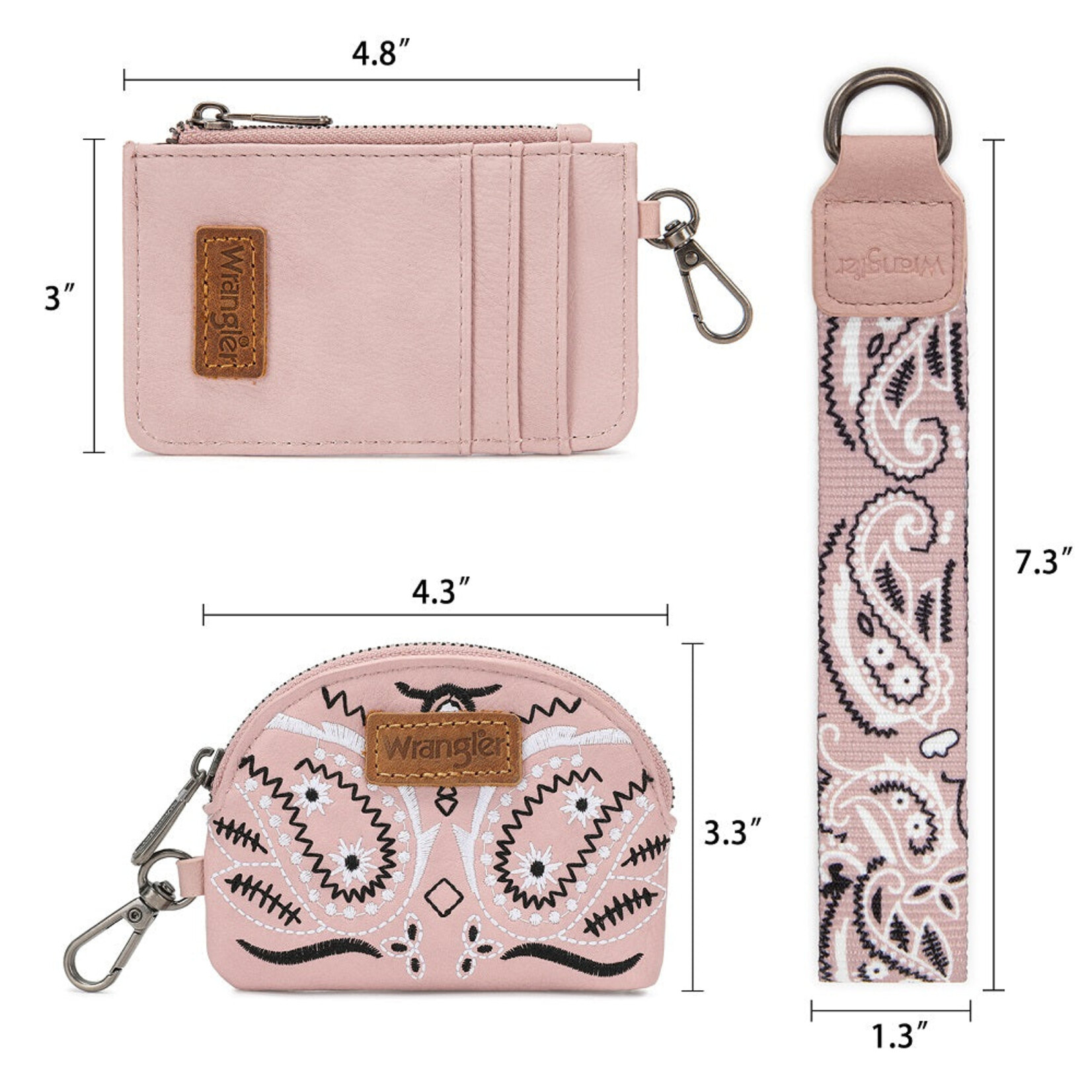 Wrangler WG331-W0051PK - Pink - Wrangler Paisley RFID Blocking Card Coin Pouch Set