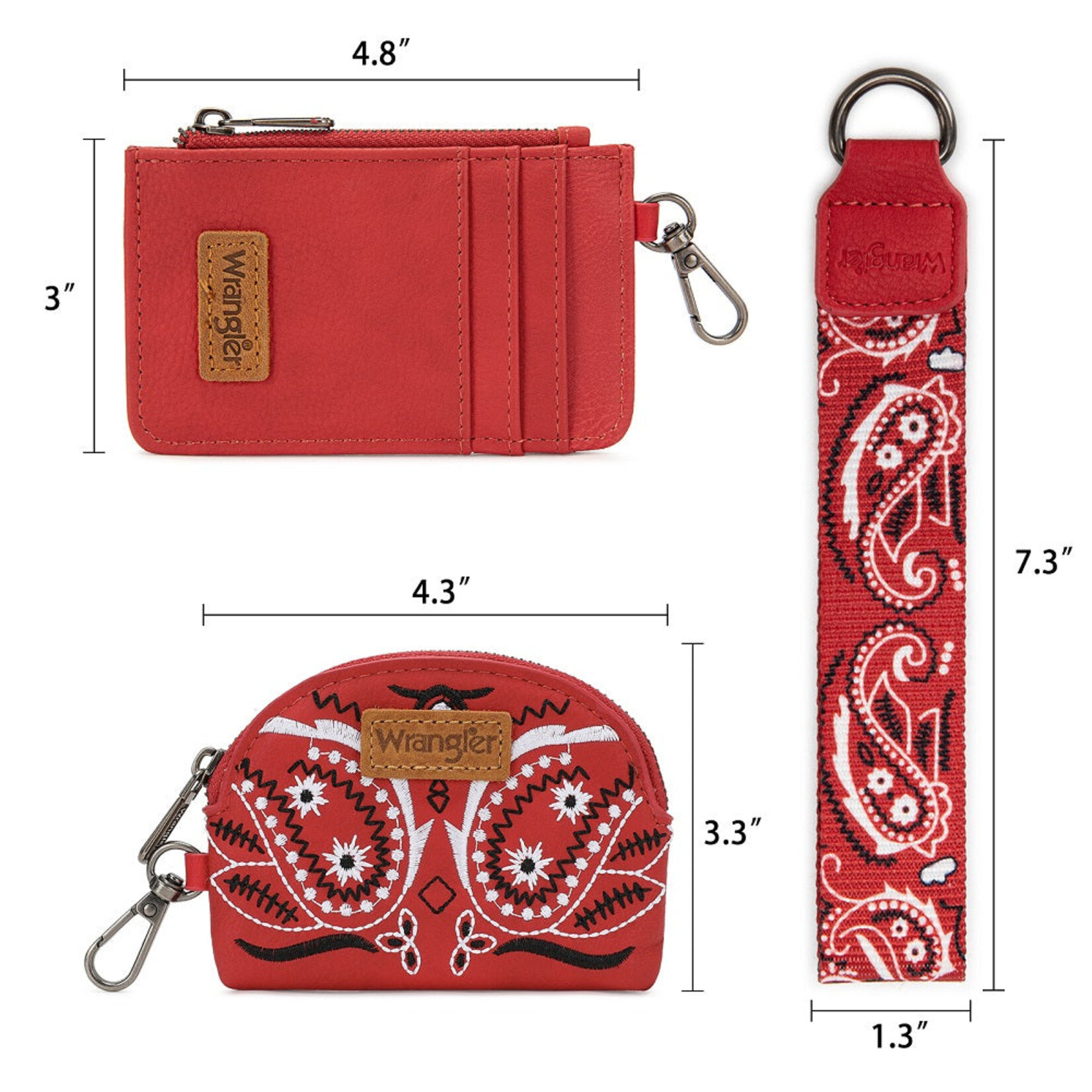 Wrangler WG331-W0051RD - Red - Wrangler Paisley RFID Blocking Card Coin Pouch Set