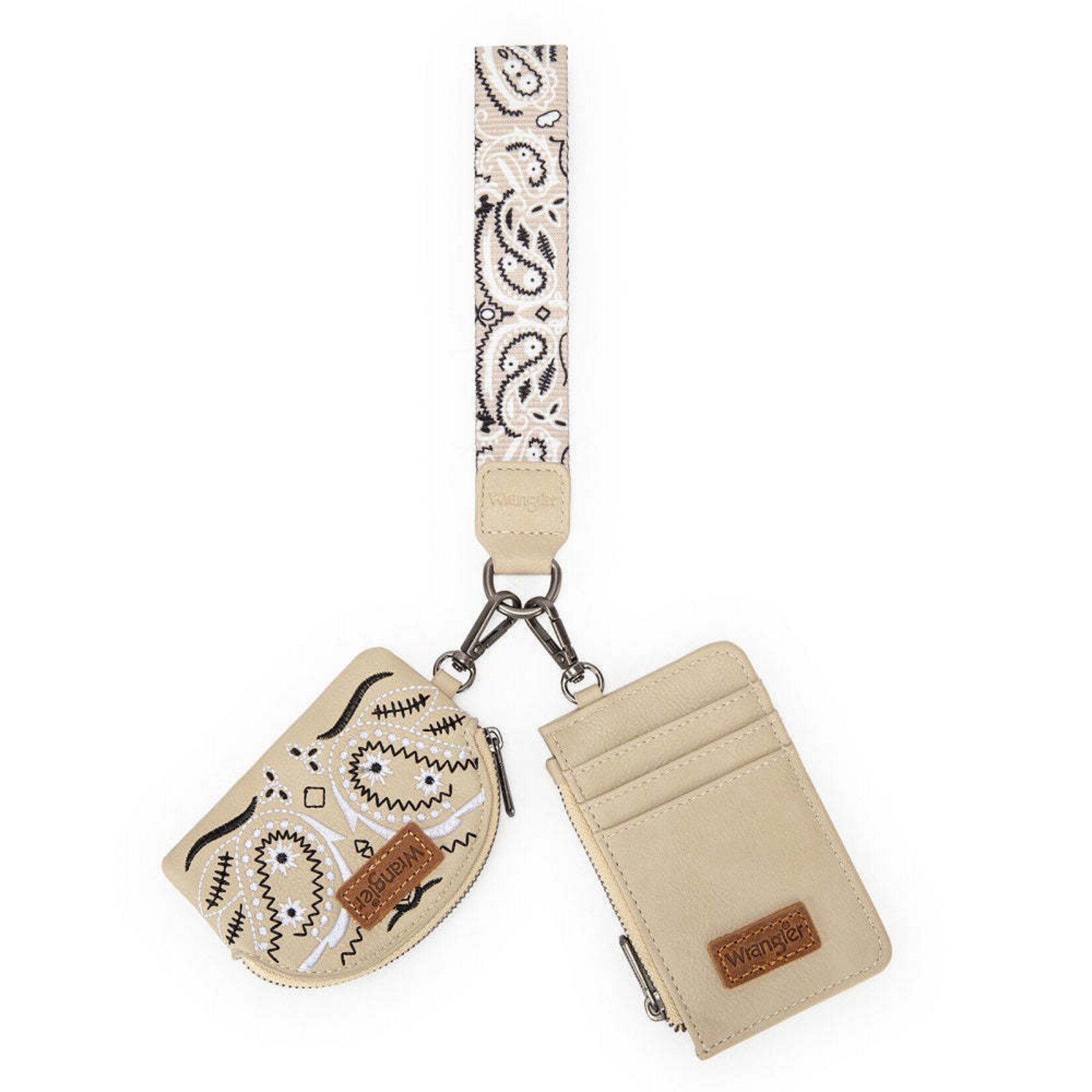 Wrangler WG331-W0051TN - Tan - Wrangler Paisley RFID Blocking Card Coin Pouch Set