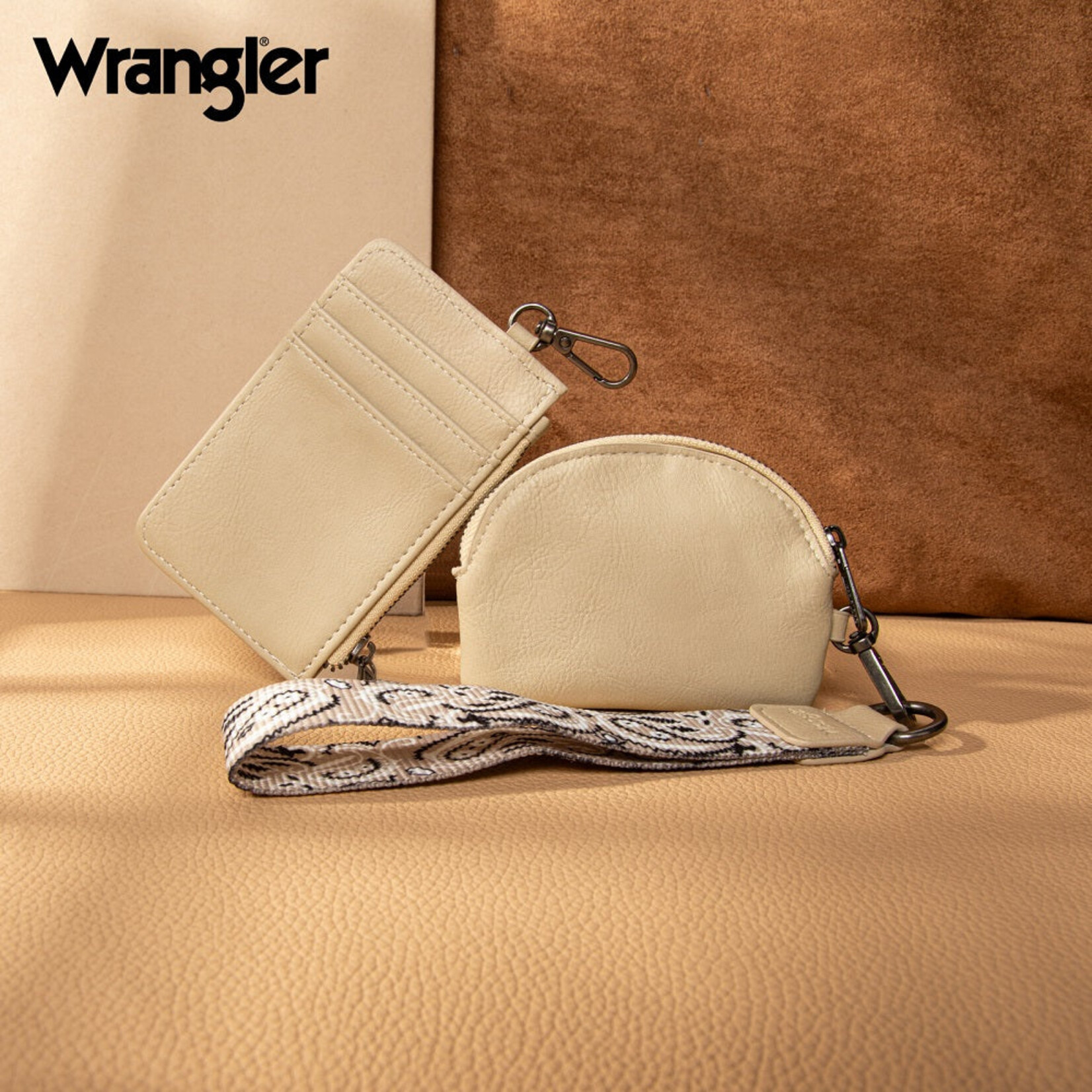 Wrangler WG331-W0051TN - Tan - Wrangler Paisley RFID Blocking Card Coin Pouch Set