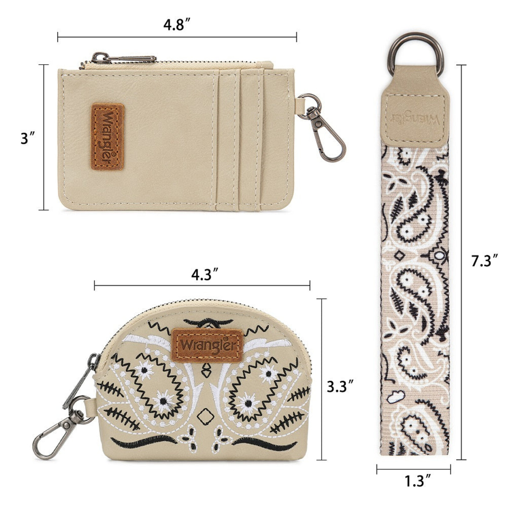 Wrangler WG331-W0051TN - Tan - Wrangler Paisley RFID Blocking Card Coin Pouch Set