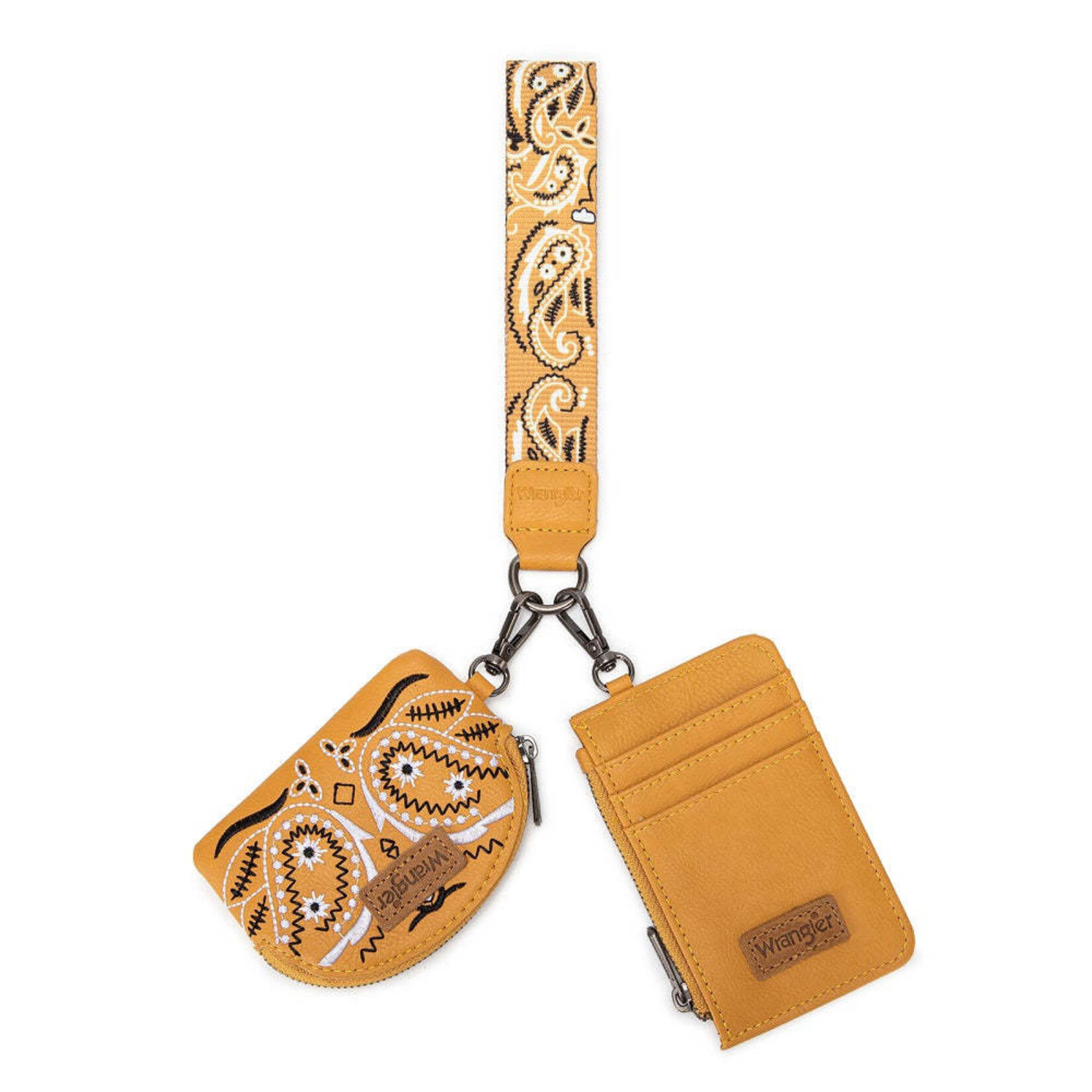 Wrangler WG331-W0051YL - Yellow - Wrangler Paisley RFID Blocking Card Coin Pouch Set