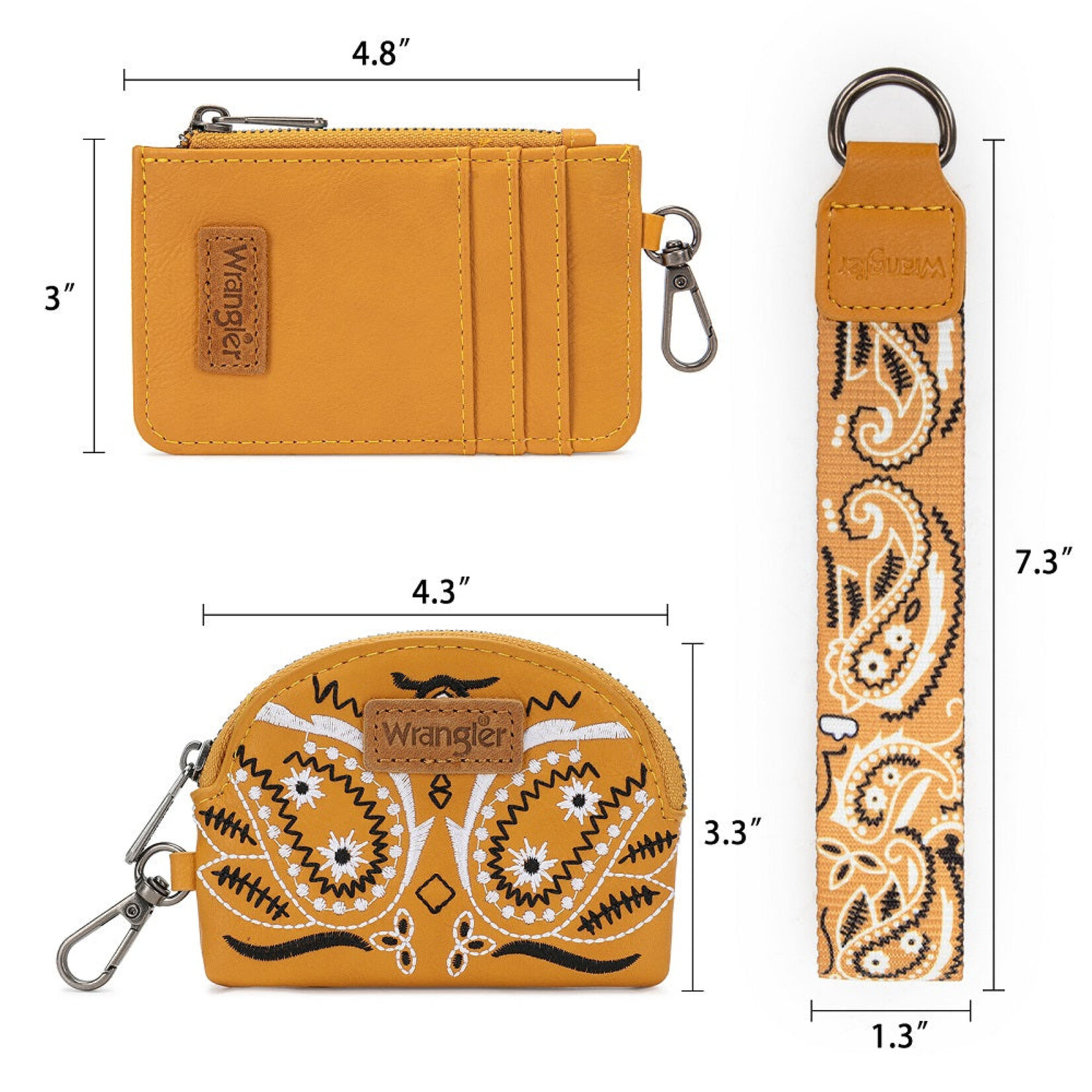 Wrangler WG331-W0051YL - Yellow - Wrangler Paisley RFID Blocking Card Coin Pouch Set