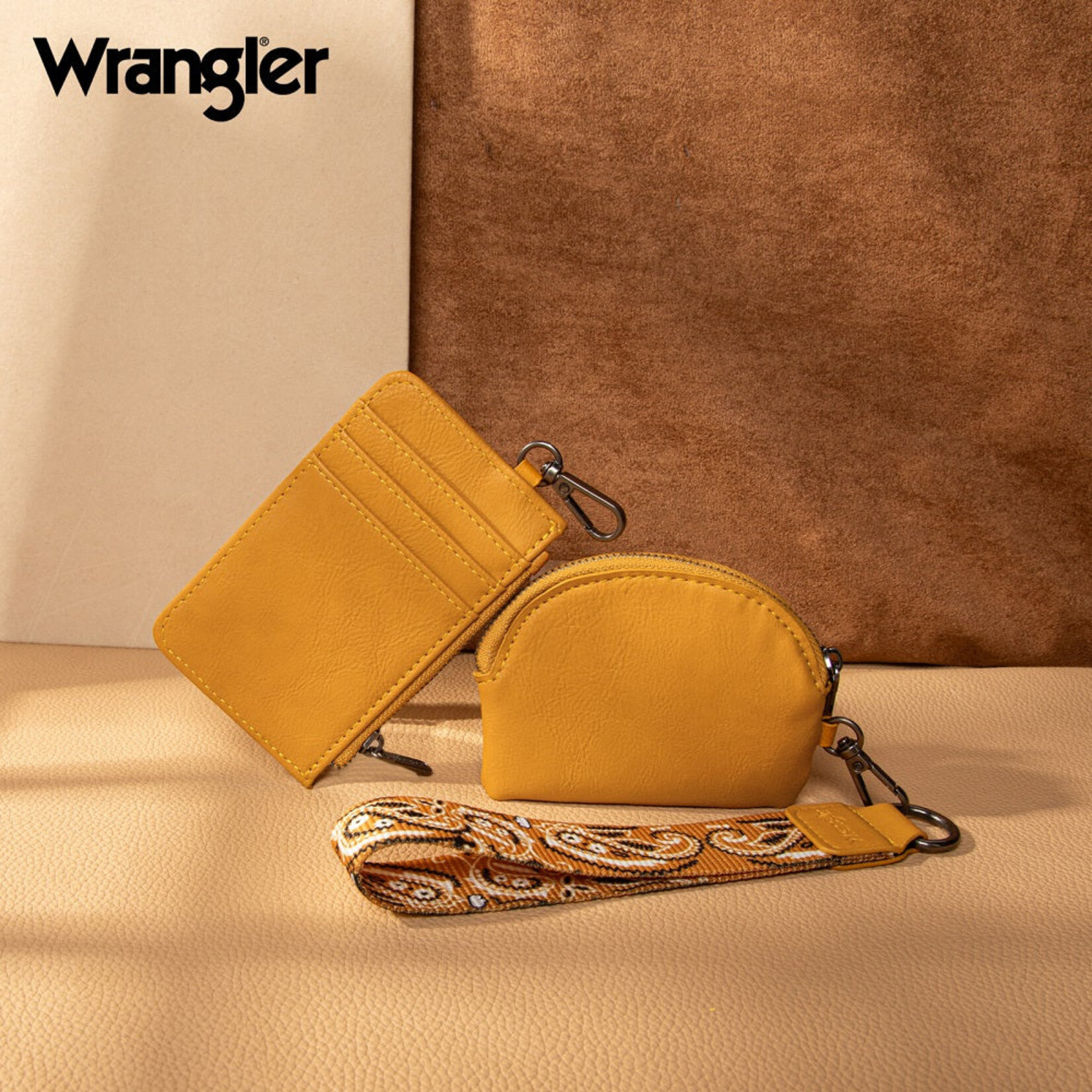 Wrangler WG331-W0051YL - Yellow - Wrangler Paisley RFID Blocking Card Coin Pouch Set