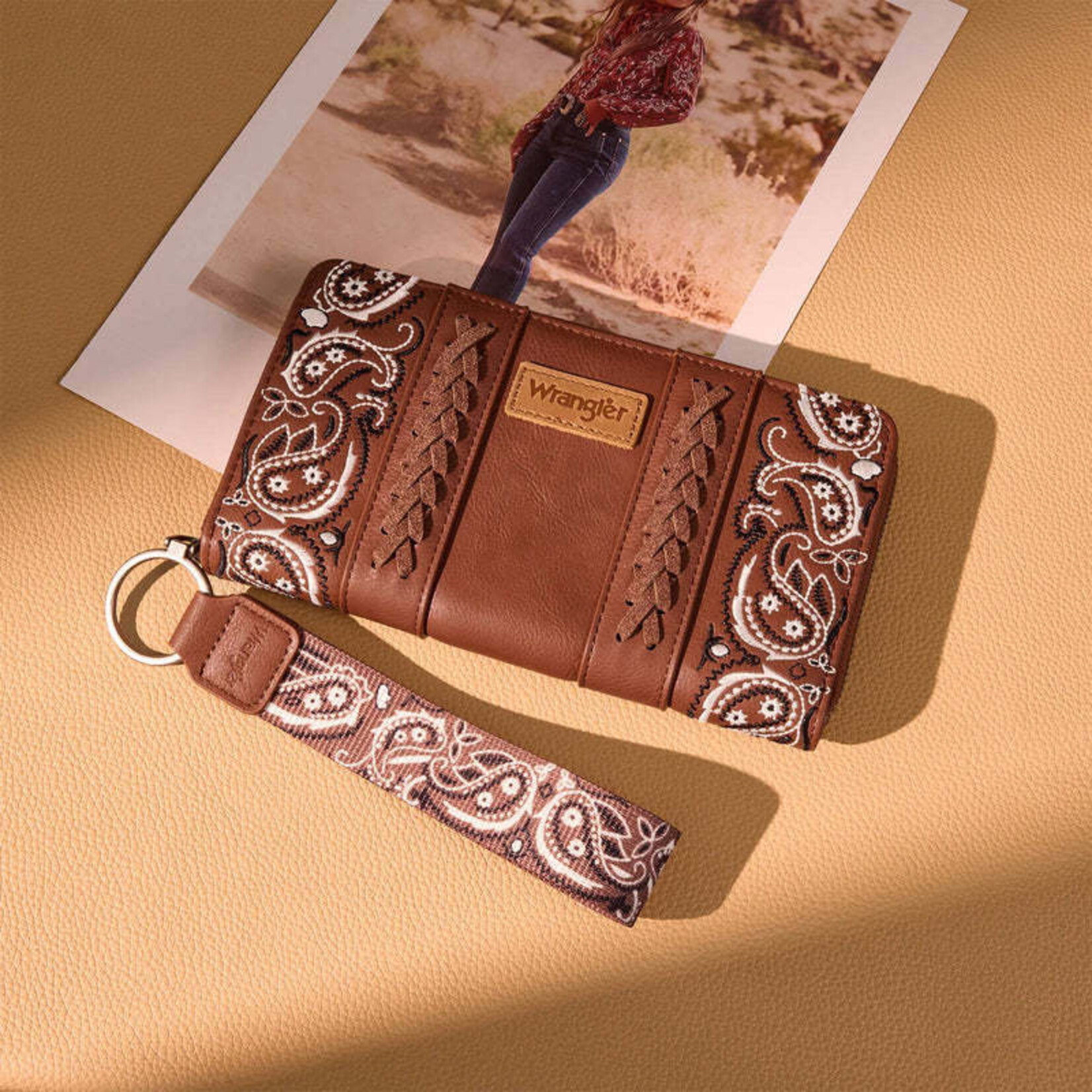 Wrangler WG331-W115BR - Brown - Wrangler Braided Paisley Bandana Wallet