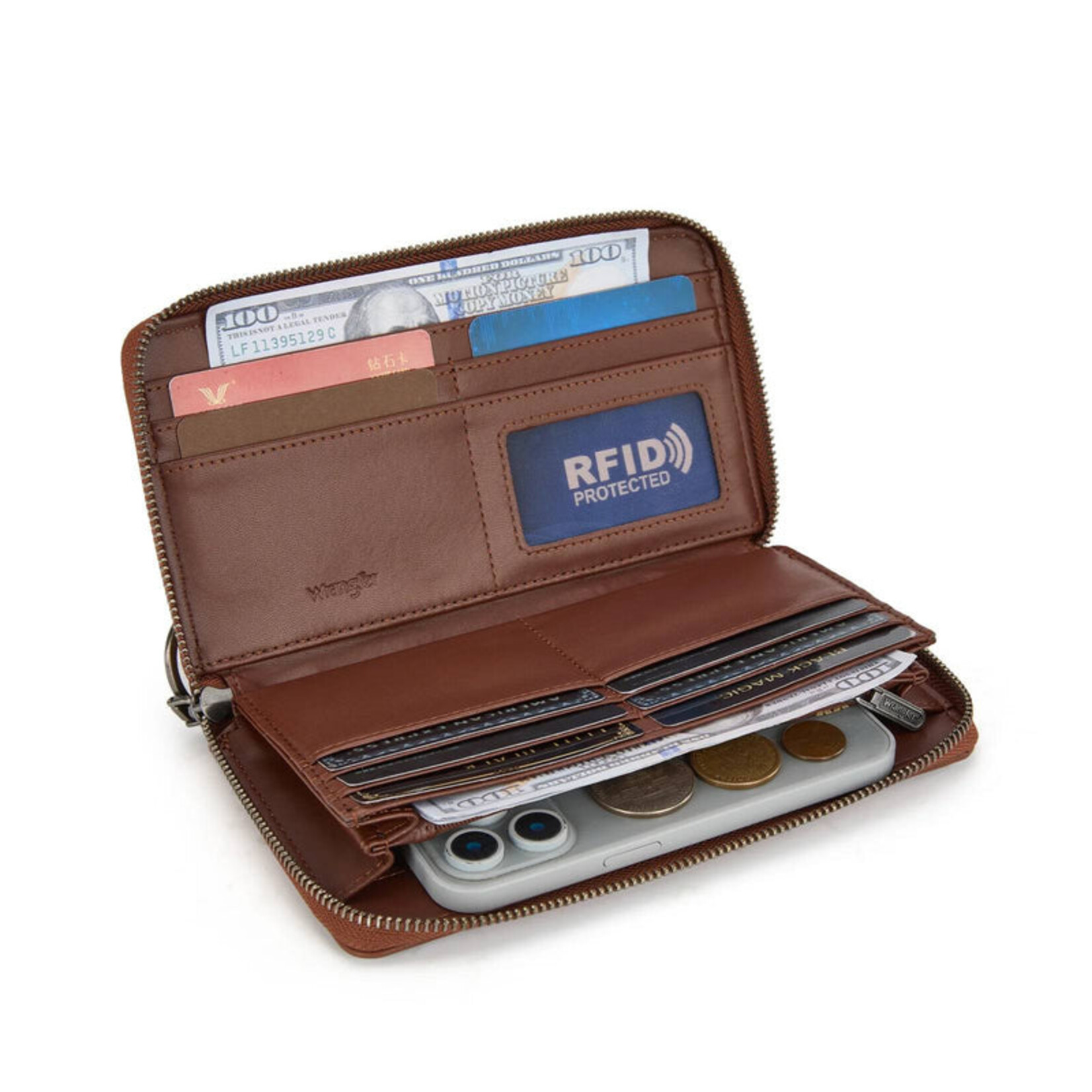 Wrangler WG331-W115BR - Brown - Wrangler Braided Paisley Bandana Wallet