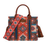Wrangler WG2209-8120SBDY - Burgundy - Wrangler Aztec Tote/Crossbody