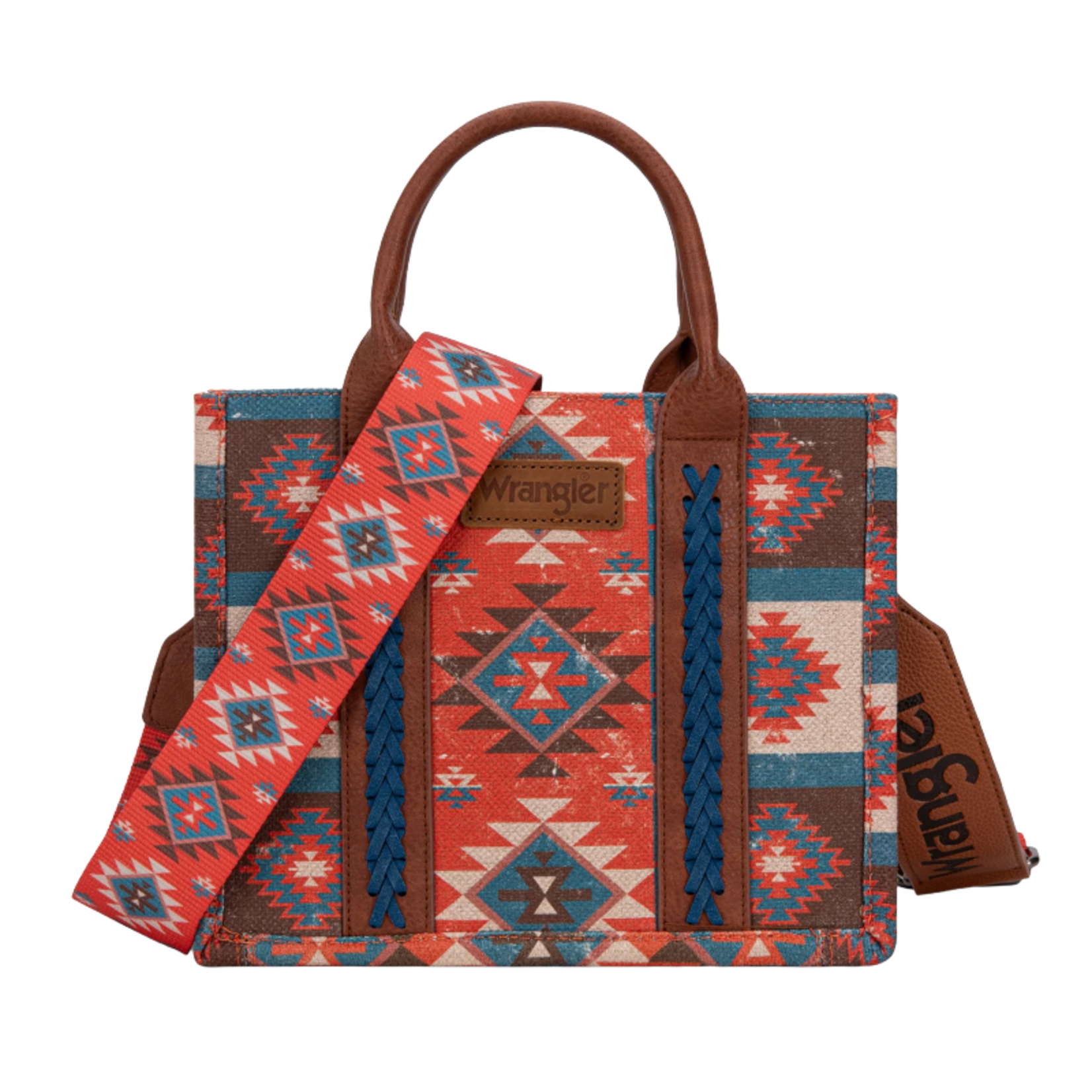 Wrangler WG2209-8120SBDY - Burgundy - Wrangler Aztec Tote/Crossbody