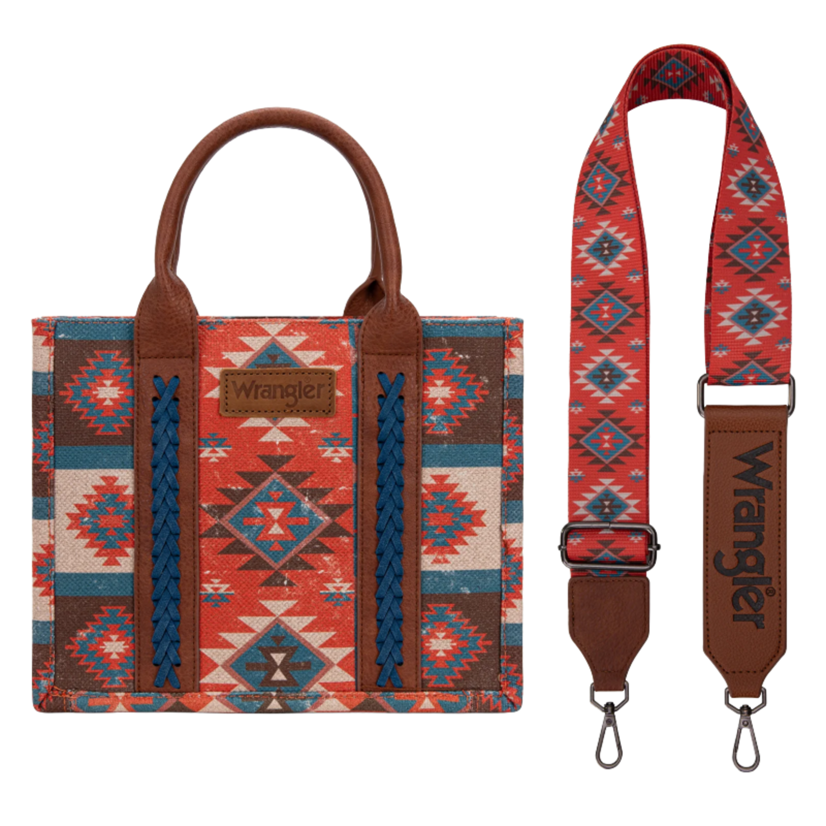 Wrangler WG2209-8120SBDY - Burgundy - Wrangler Aztec Tote/Crossbody