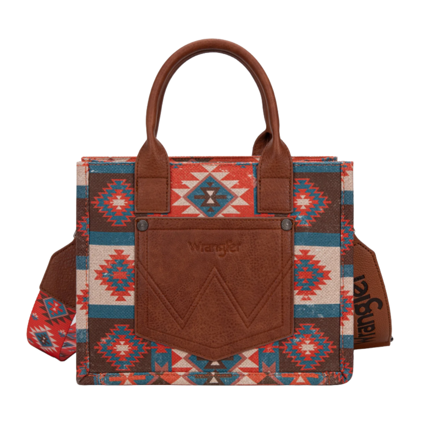 Wrangler WG2209-8120SBDY - Burgundy - Wrangler Aztec Tote/Crossbody