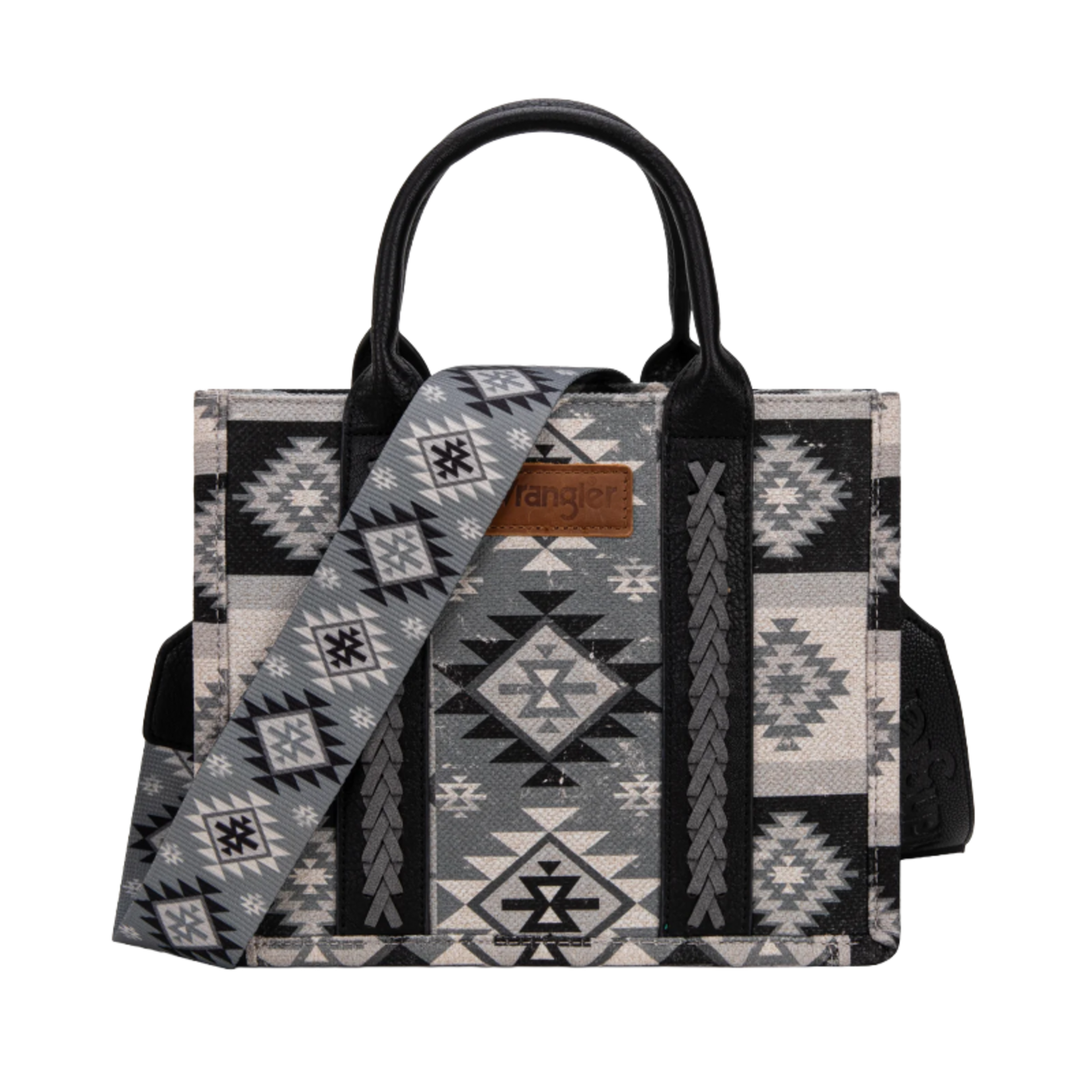 Wrangler WG2209-8120SBK - Black - Wrangler Aztec Tote/Crossbody