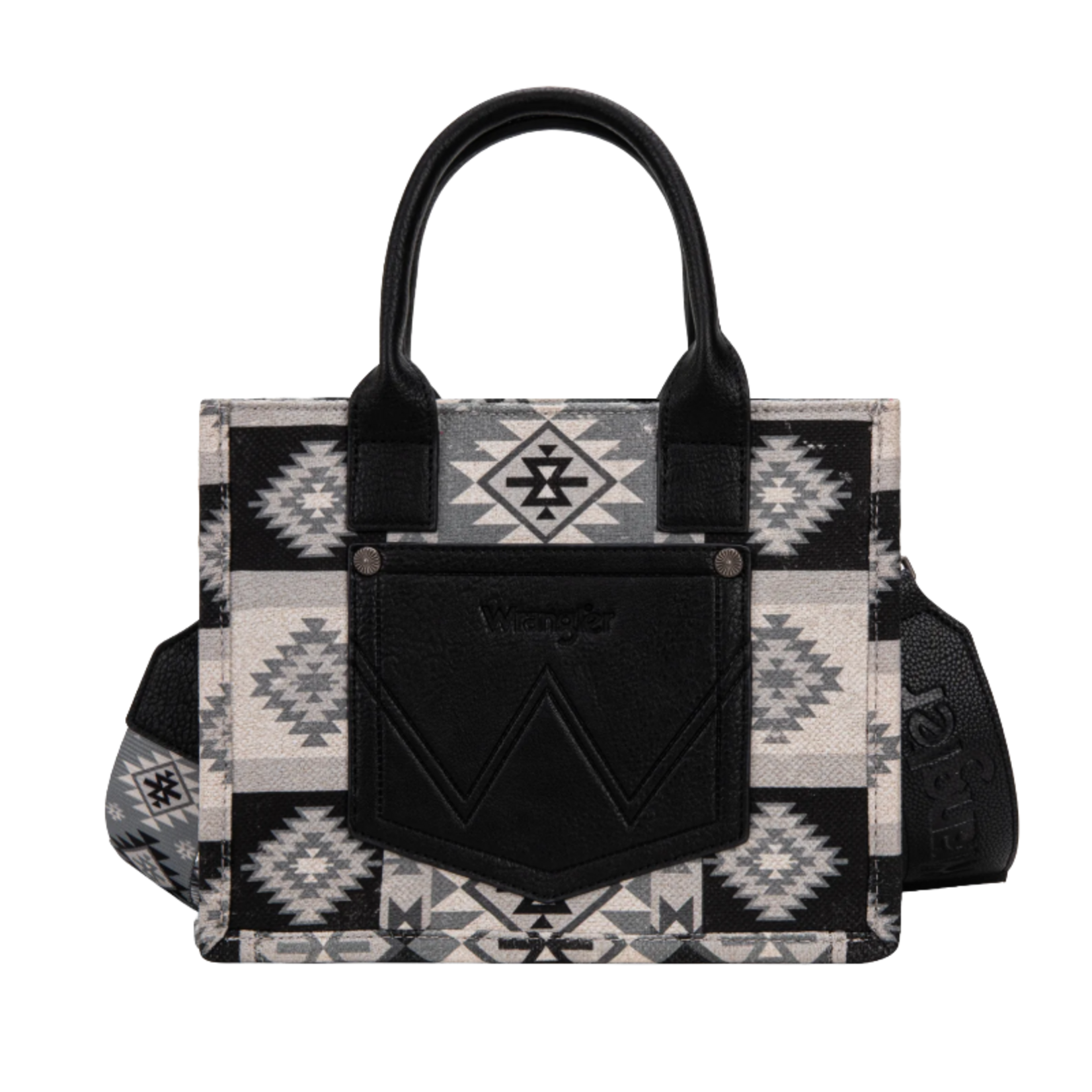 Wrangler WG2209-8120SBK - Black - Wrangler Aztec Tote/Crossbody