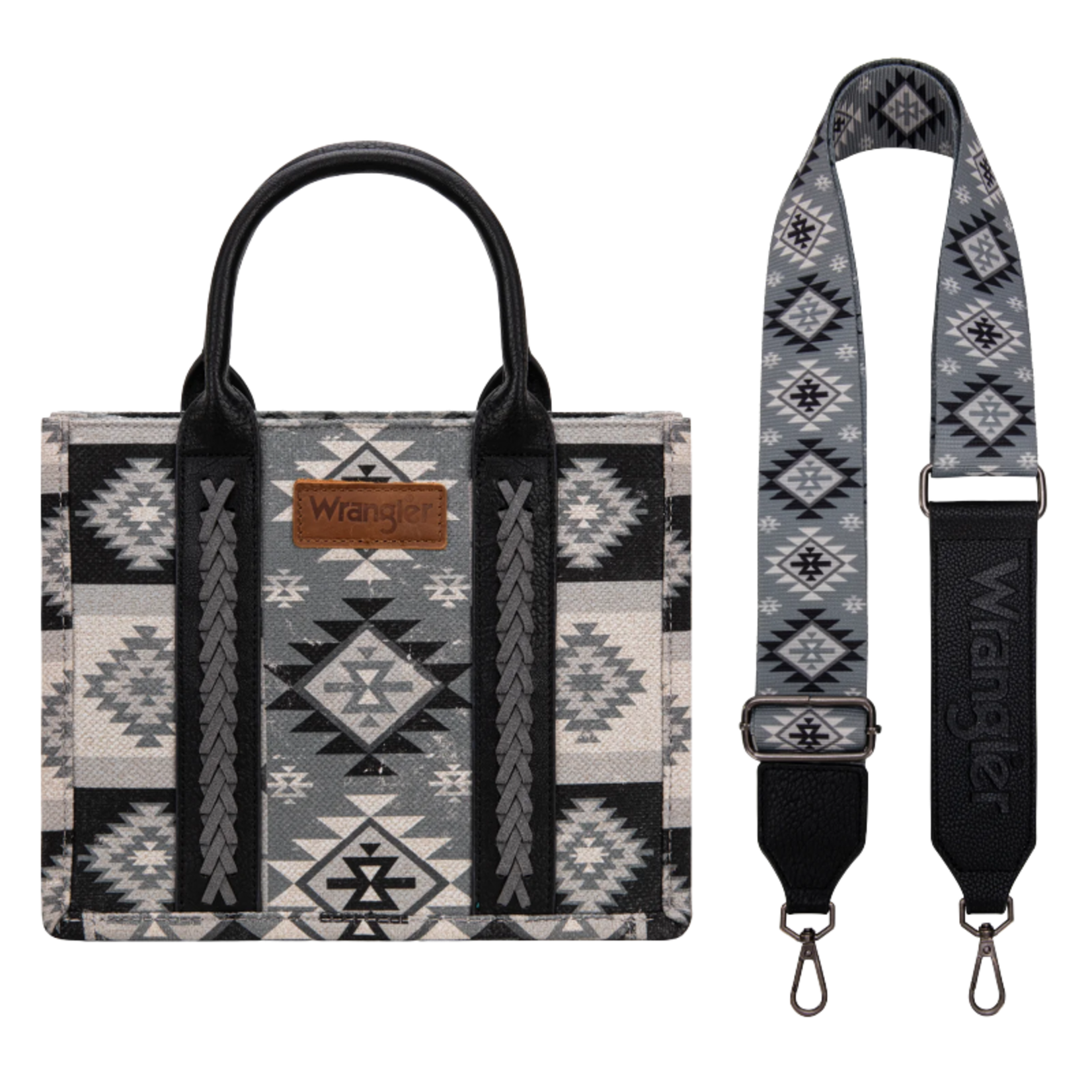 Wrangler WG2209-8120SBK - Black - Wrangler Aztec Tote/Crossbody