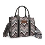 Wrangler WG2211-8120SGY - Gray - Wrangler Ladies Southwestern Pattern Dual Sided Print Bag