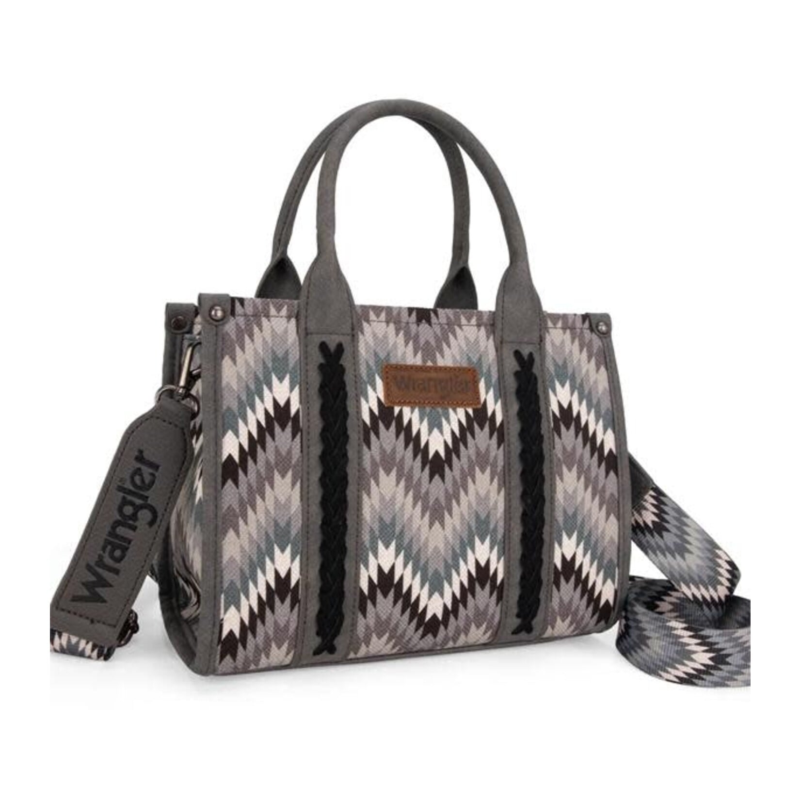 Wrangler WG2211-8120SGY - Gray - Wrangler Ladies Southwestern Pattern Dual Sided Print Bag