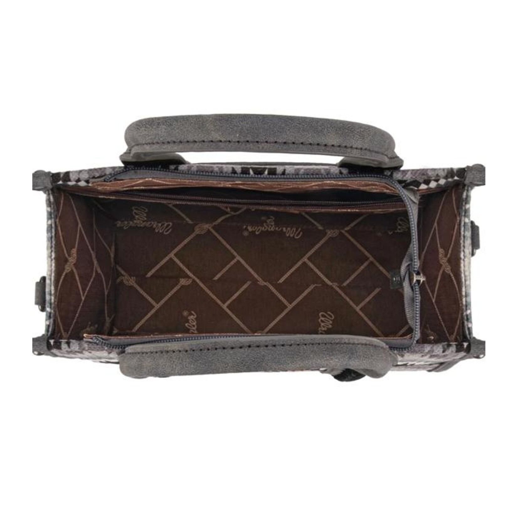 Wrangler WG2211-8120SGY - Gray - Wrangler Ladies Southwestern Pattern Dual Sided Print Bag