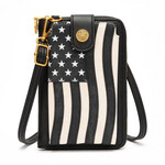 Montana West USA MW1385-183BK - Black - MW American Flag RFID Crossbody Phone Wallet