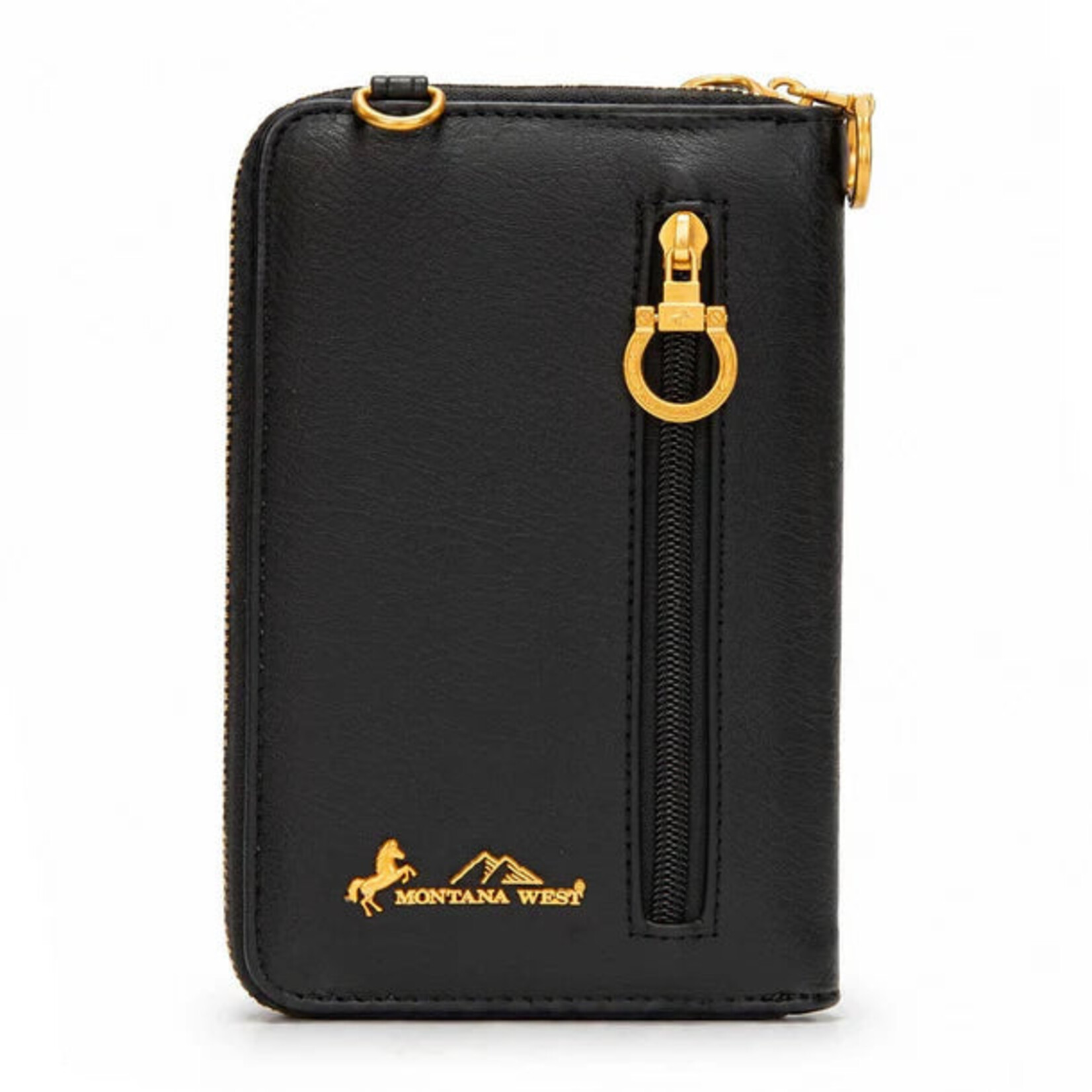 Montana West USA MW1385-183BK - Black - MW American Flag RFID Crossbody Phone Wallet