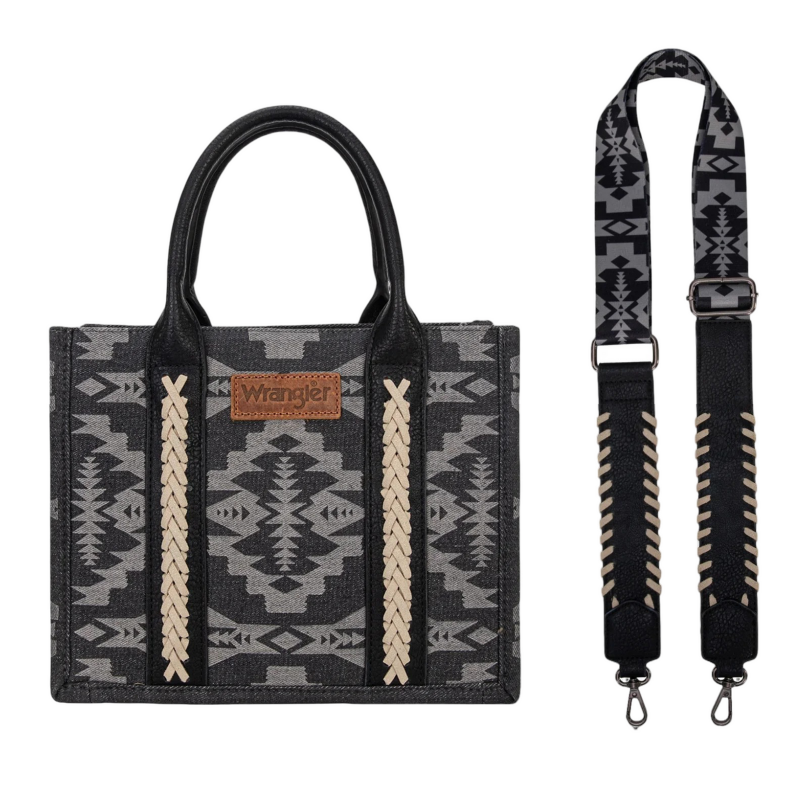 Wrangler WG2212-8120BK - Black - Wrangler Southwestern Print Tote