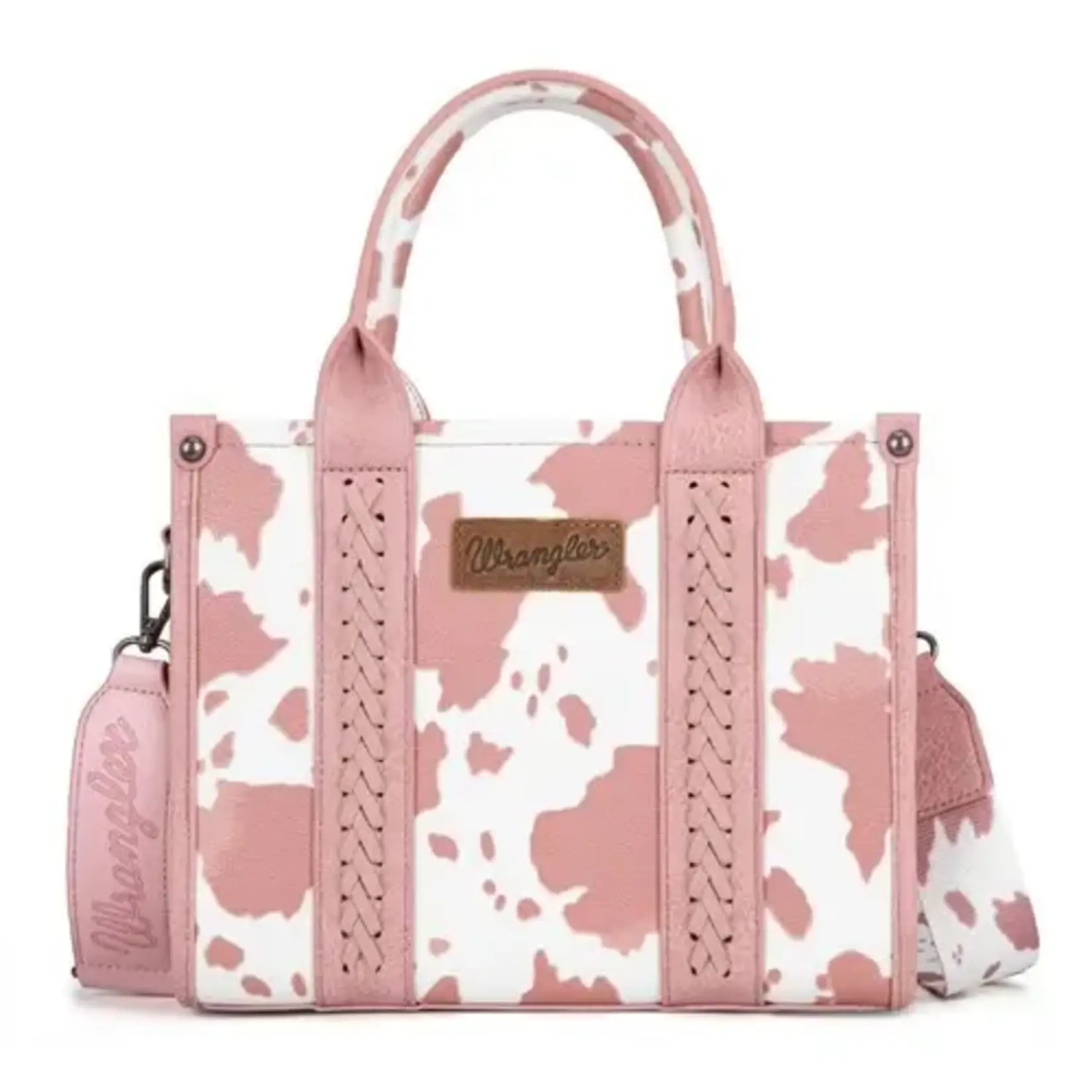 Wrangler WG133-81203SLPK - Light Pink - Wrangler Cow Print CC Tote / Crossbody