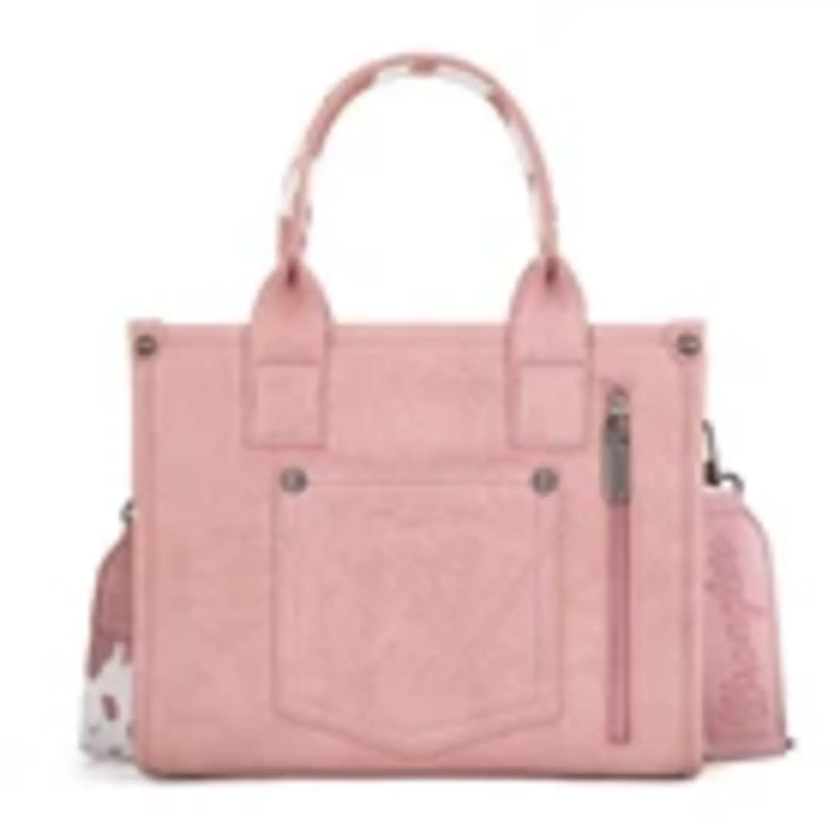 Wrangler WG133-81203SLPK - Light Pink - Wrangler Cow Print CC Tote / Crossbody