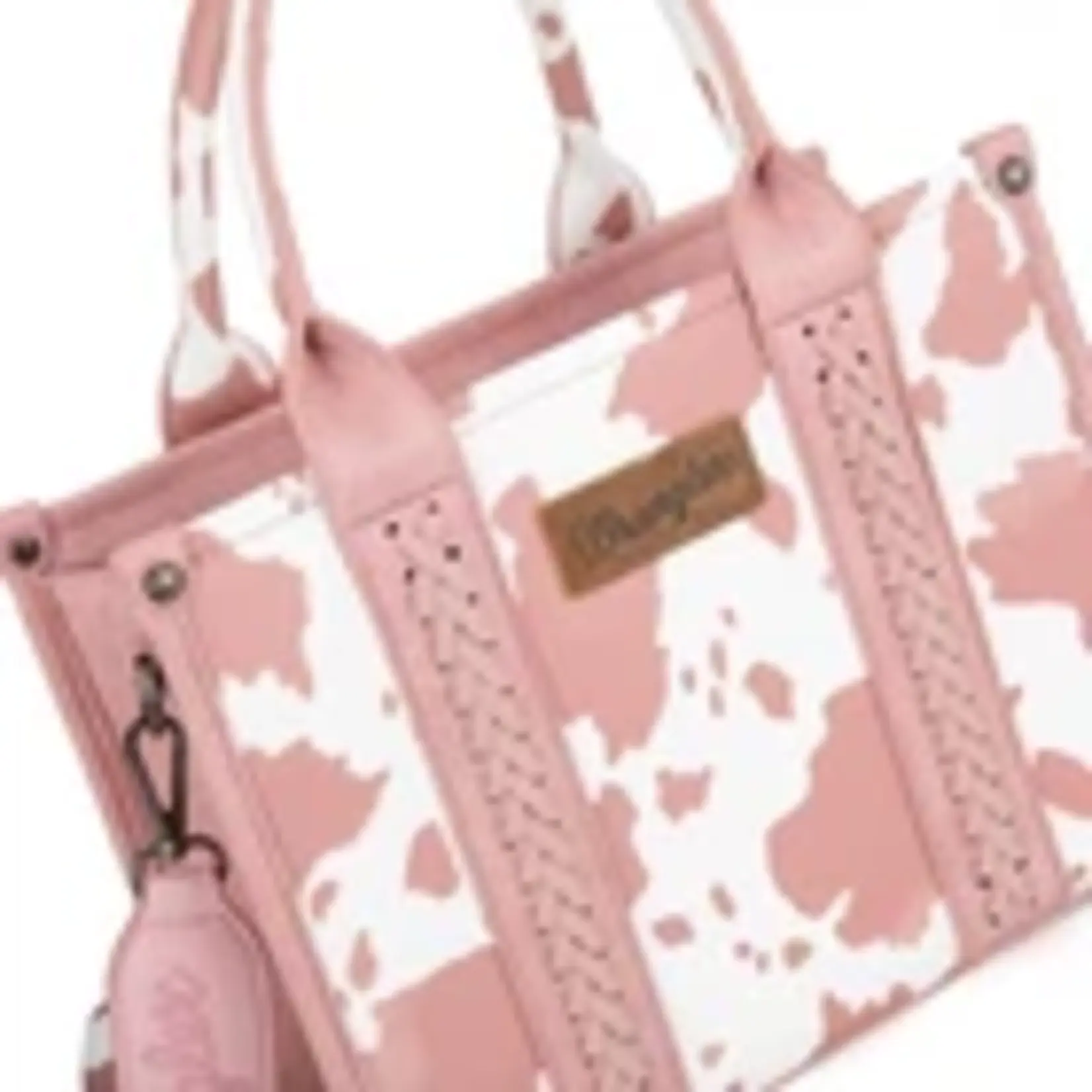 Wrangler WG133-81203SLPK - Light Pink - Wrangler Cow Print CC Tote / Crossbody