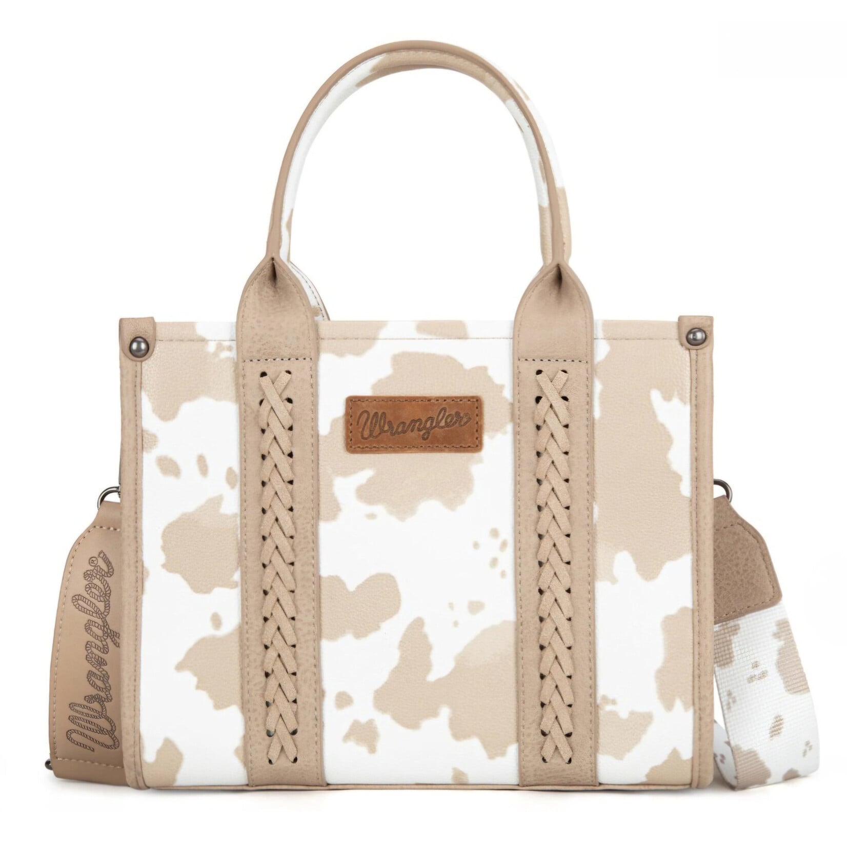 Wrangler WG133-81203STN - Tan - Wrangler Cow Print CC Tote / Crossbody