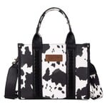 Wrangler WG133-8120SBK - Black - Wrangler Cow Print CC Tote / Crossbody