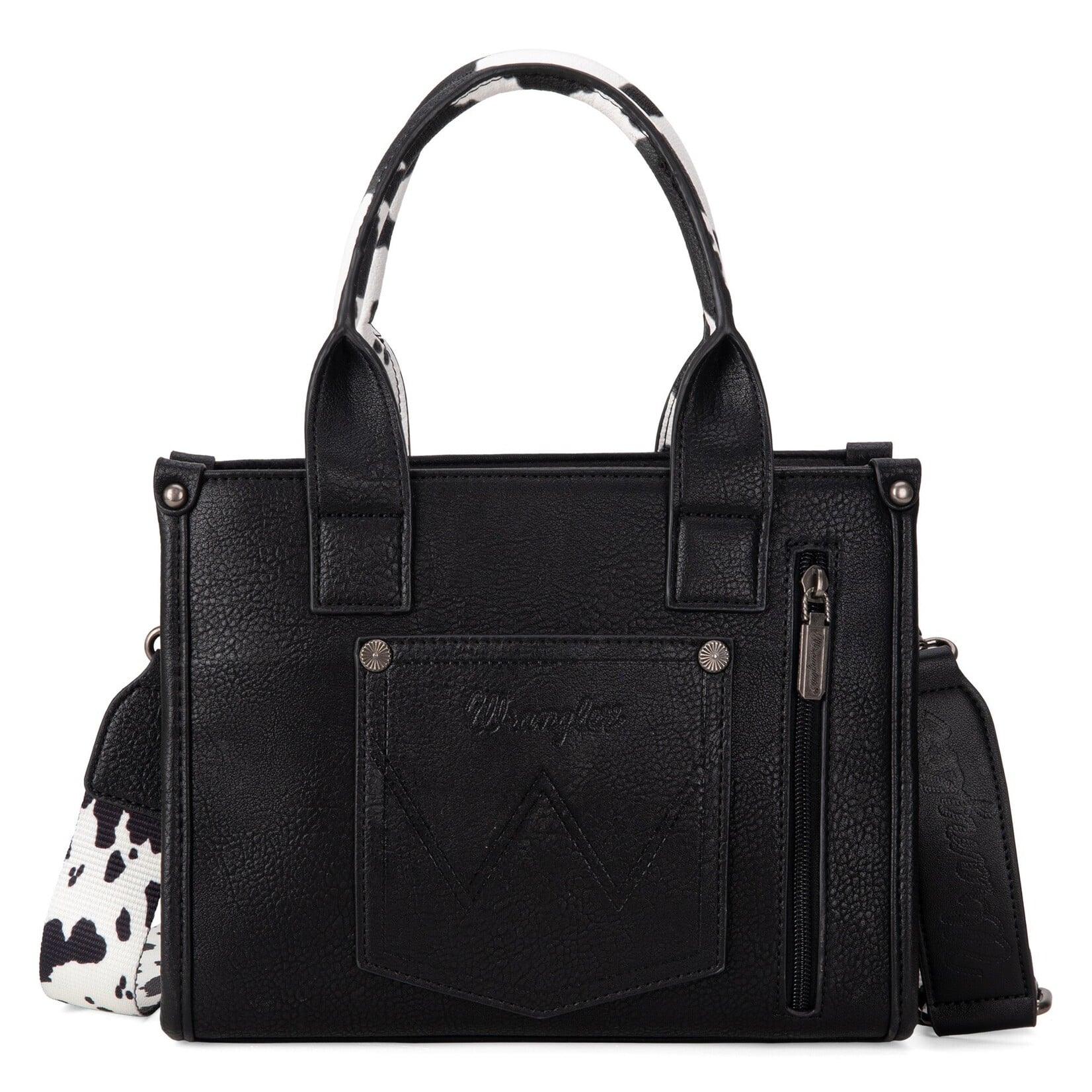 Wrangler WG133-8120SBK - Black - Wrangler Cow Print CC Tote / Crossbody