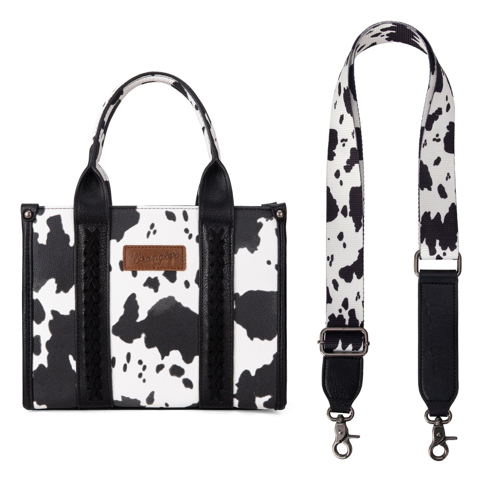 Wrangler WG133-8120SBK - Black - Wrangler Cow Print CC Tote / Crossbody