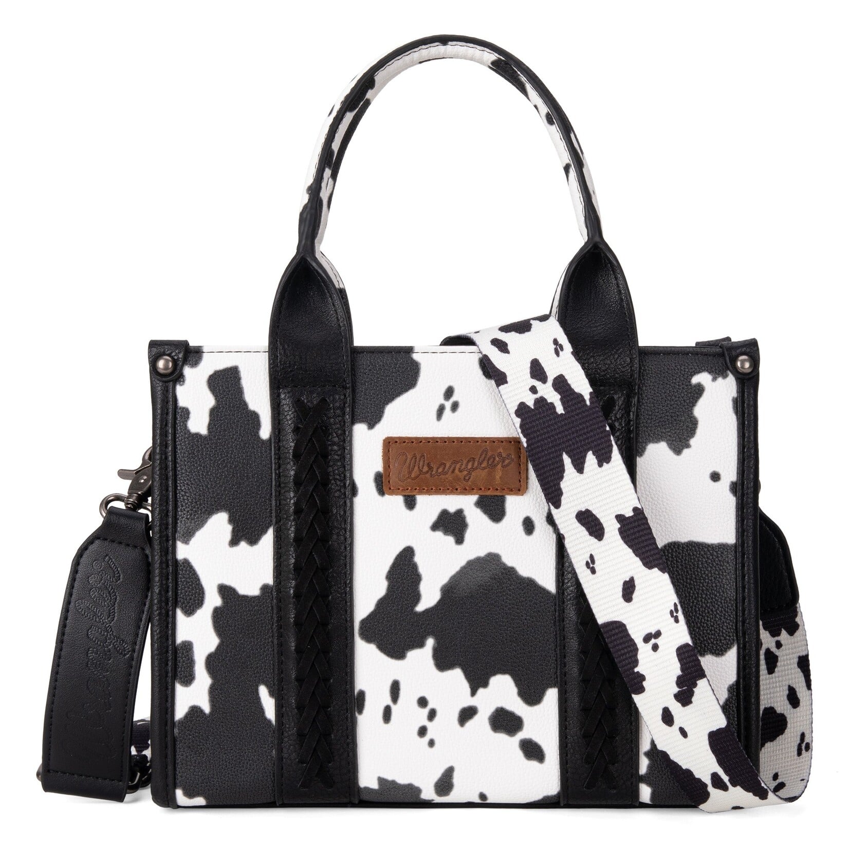 Wrangler WG133-8120SBK - Black - Wrangler Cow Print CC Tote / Crossbody