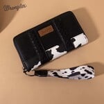 Montana West USA WG102-W006BK - Black -  Wrangler Cow Print Wallet