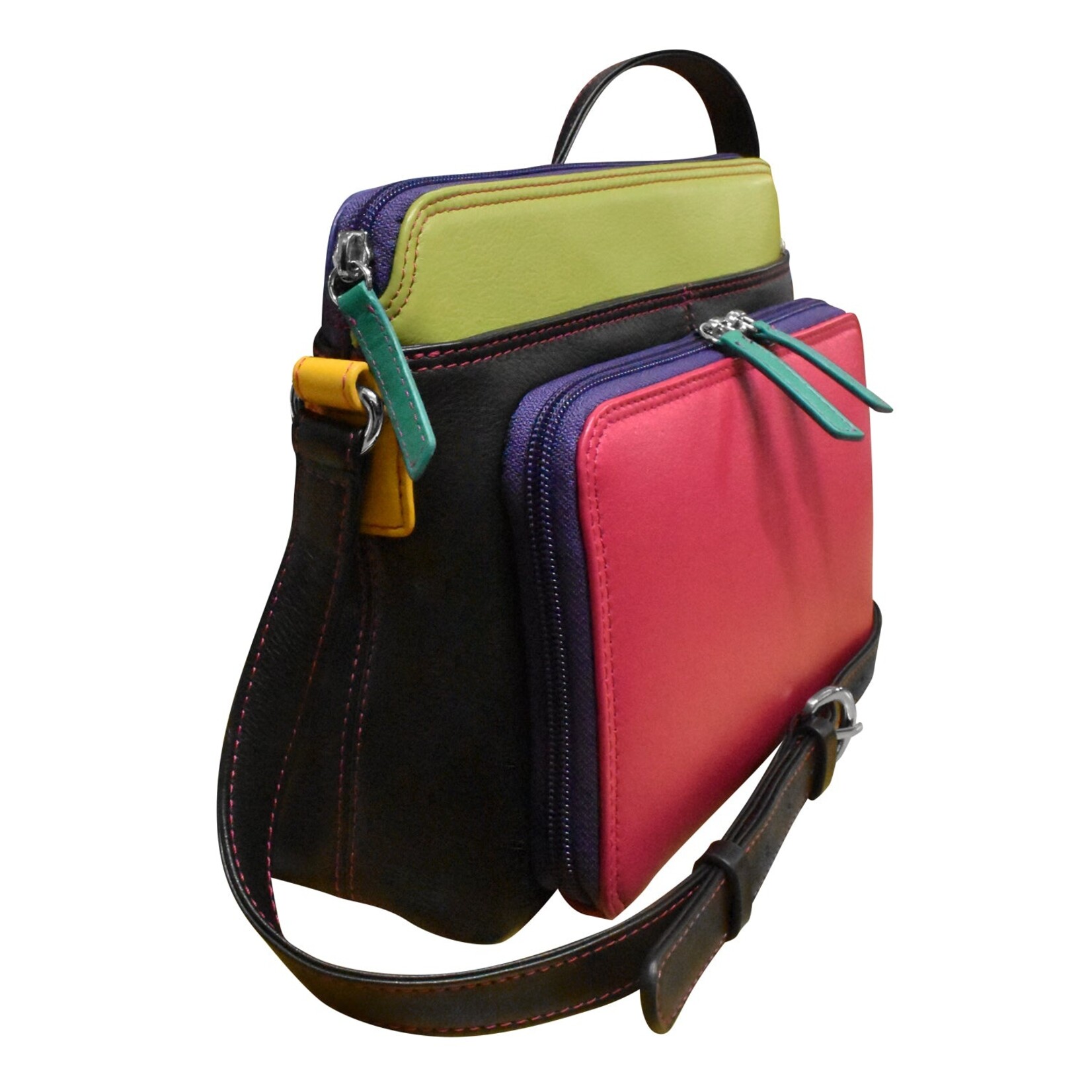 Leather Handbags and Accessories 6333 Black Brights - Organizer Bag
