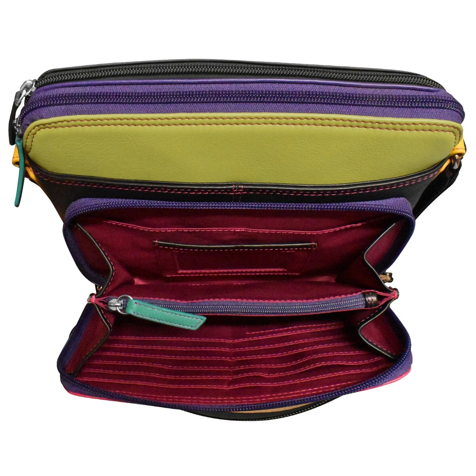 Leather Handbags and Accessories 6333 Black Brights - Organizer Bag