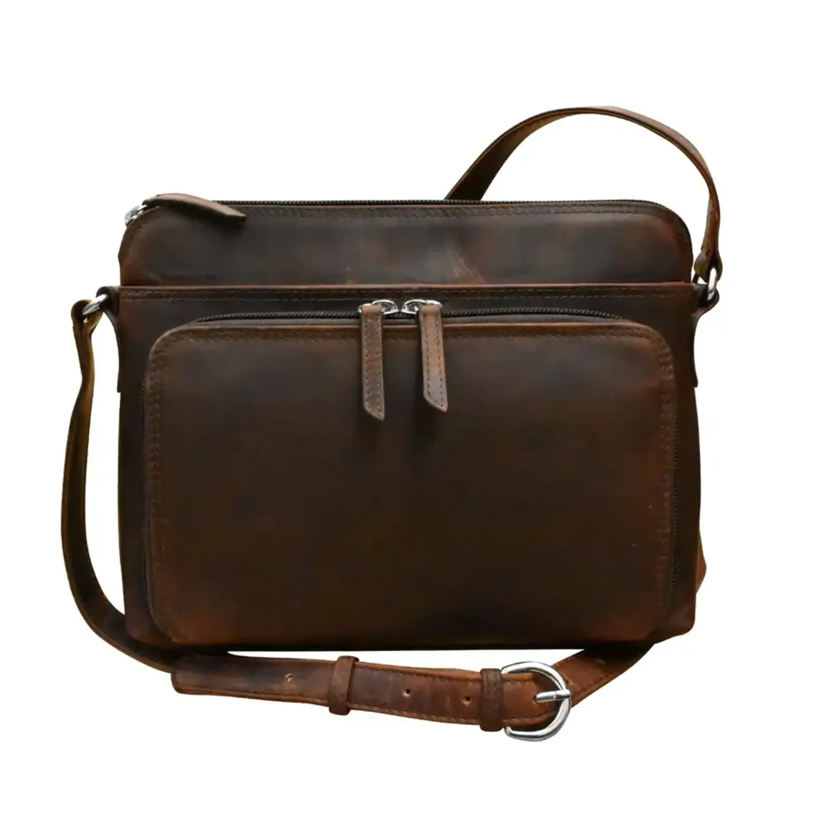 Leather Handbags and Accessories 6333 Chocolate - Organizer Bag
