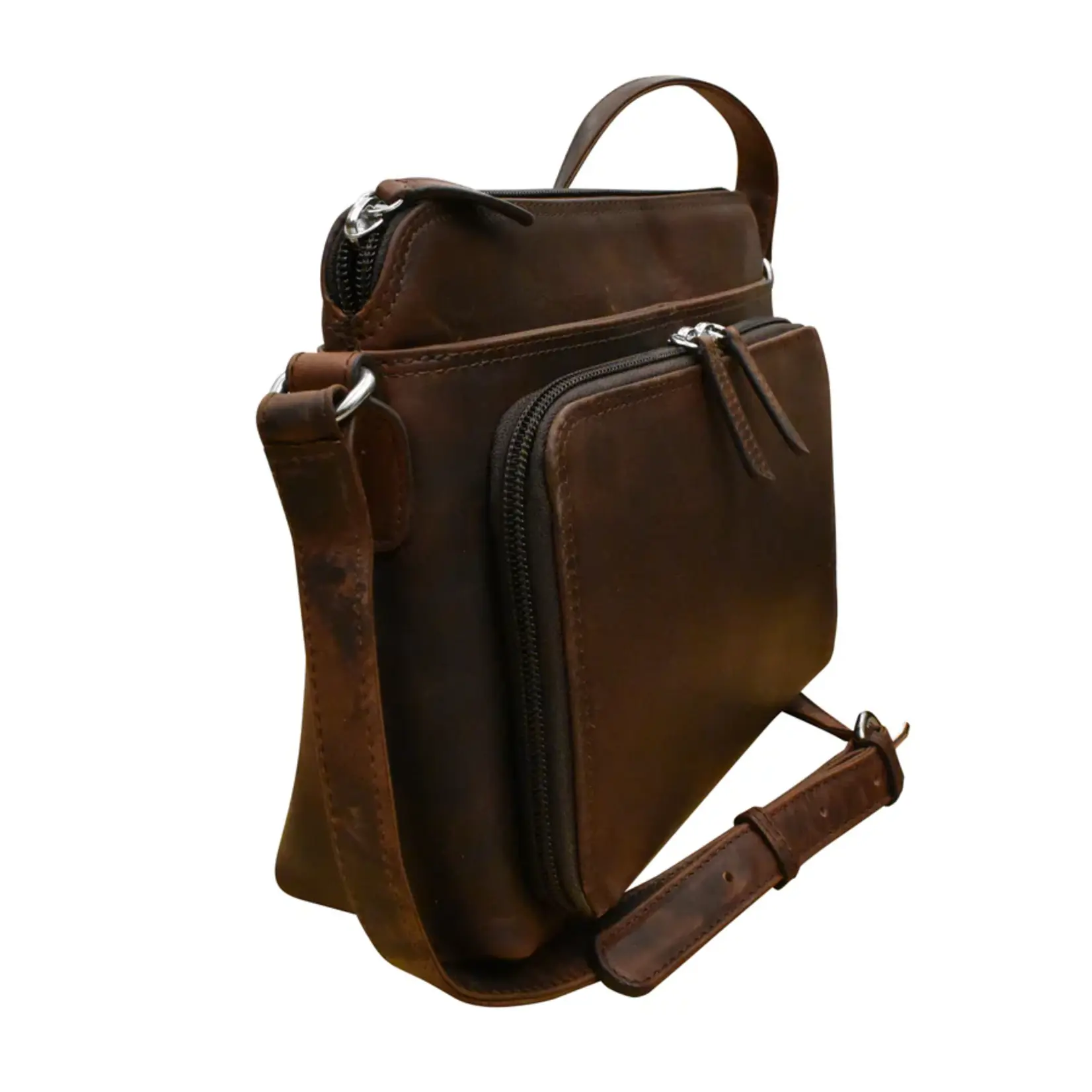 Leather Handbags and Accessories 6333 Chocolate - Organizer Bag