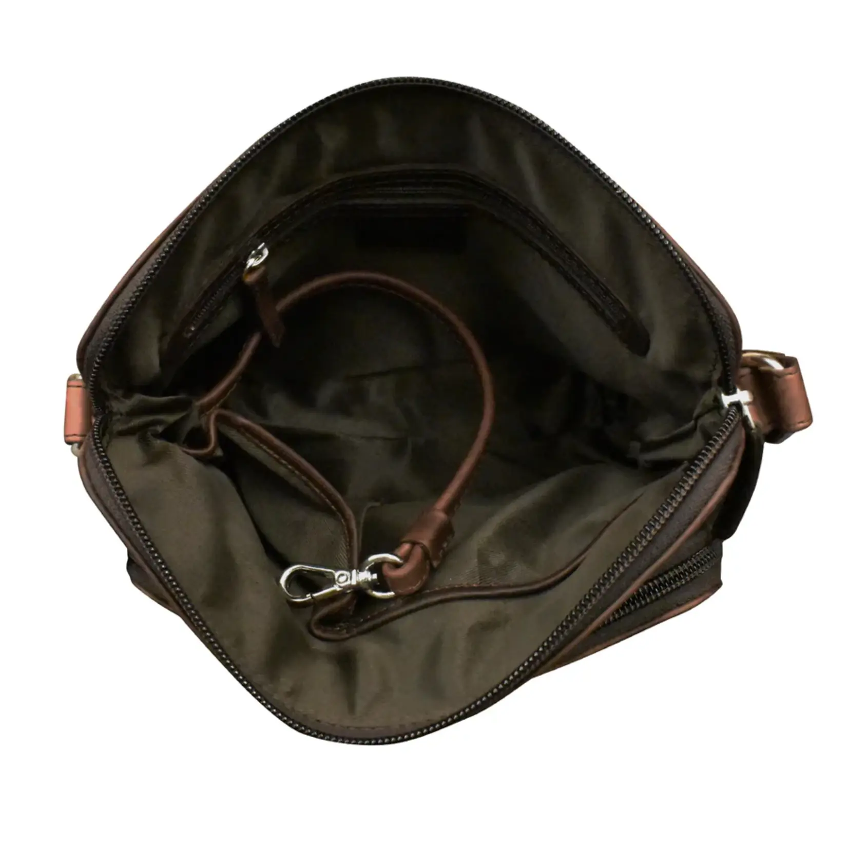 Leather Handbags and Accessories 6333 Chocolate - Organizer Bag