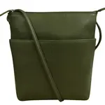 Leather Handbags and Accessories 6661 Pesto Green - Midi Sac