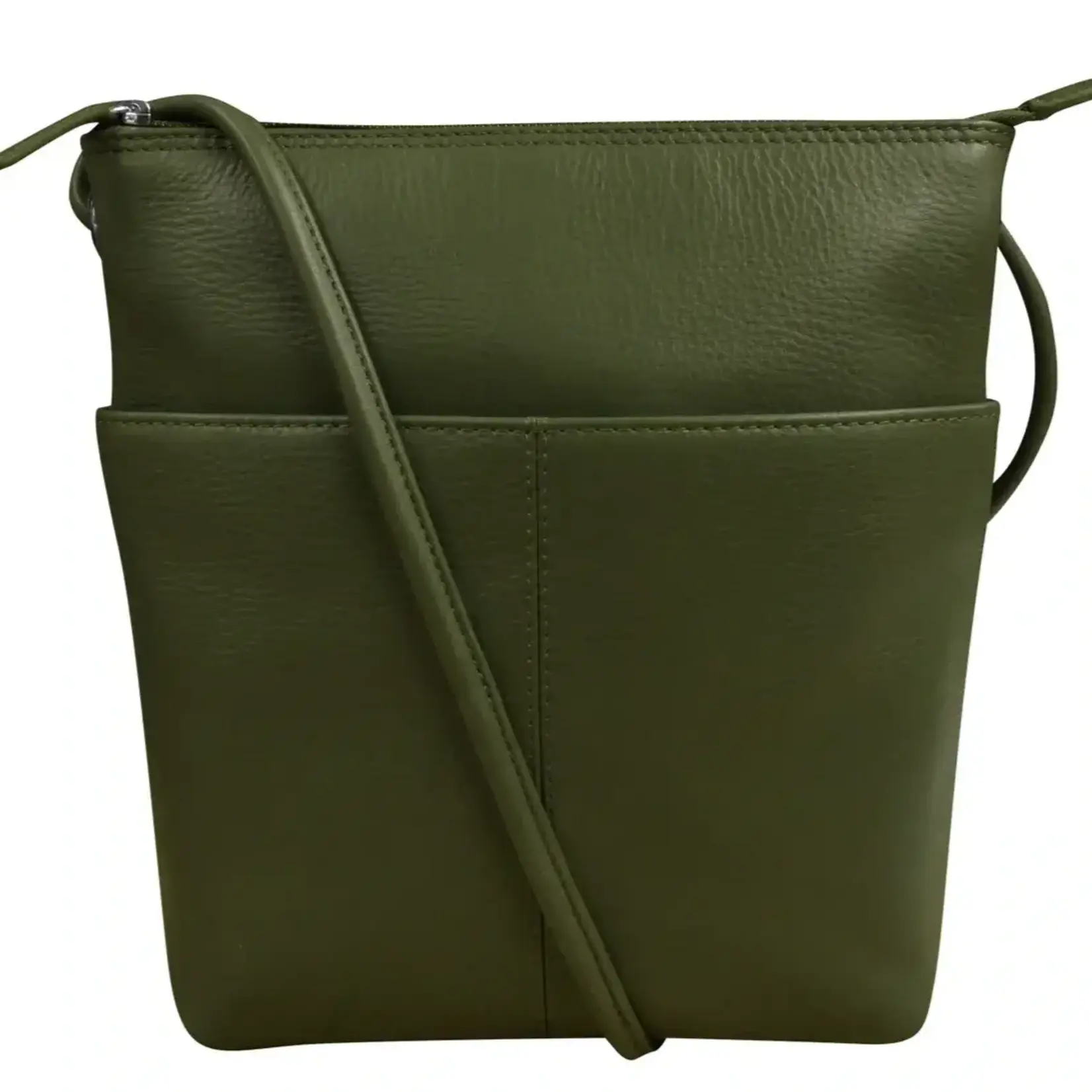 Leather Handbags and Accessories 6661 Pesto Green - Midi Sac