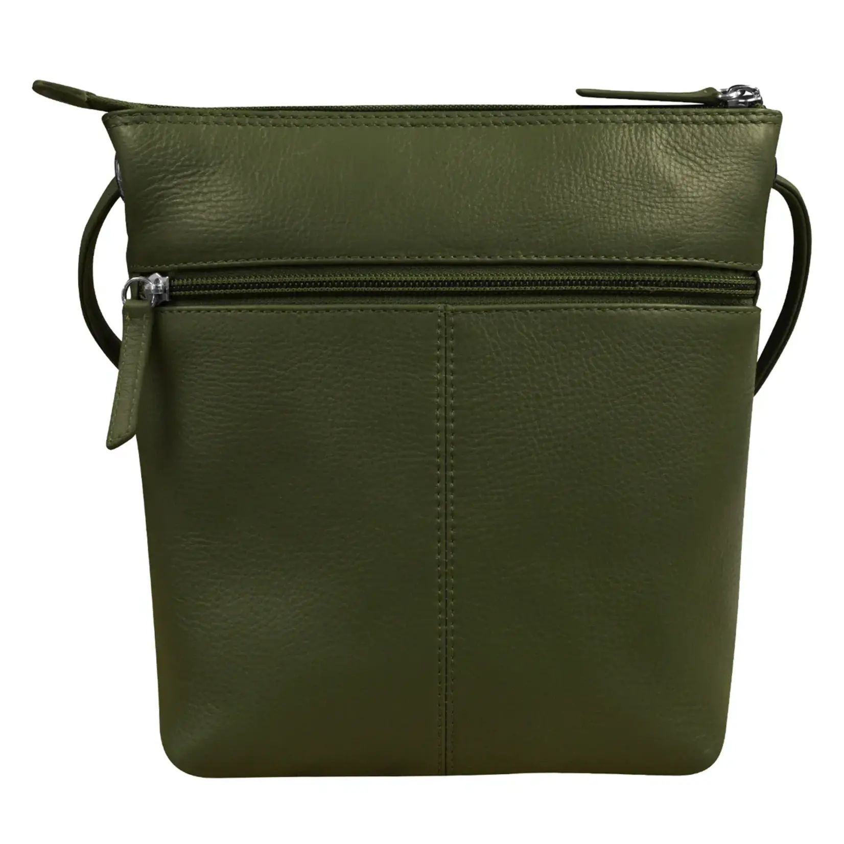 Leather Handbags and Accessories 6661 Pesto Green - Midi Sac