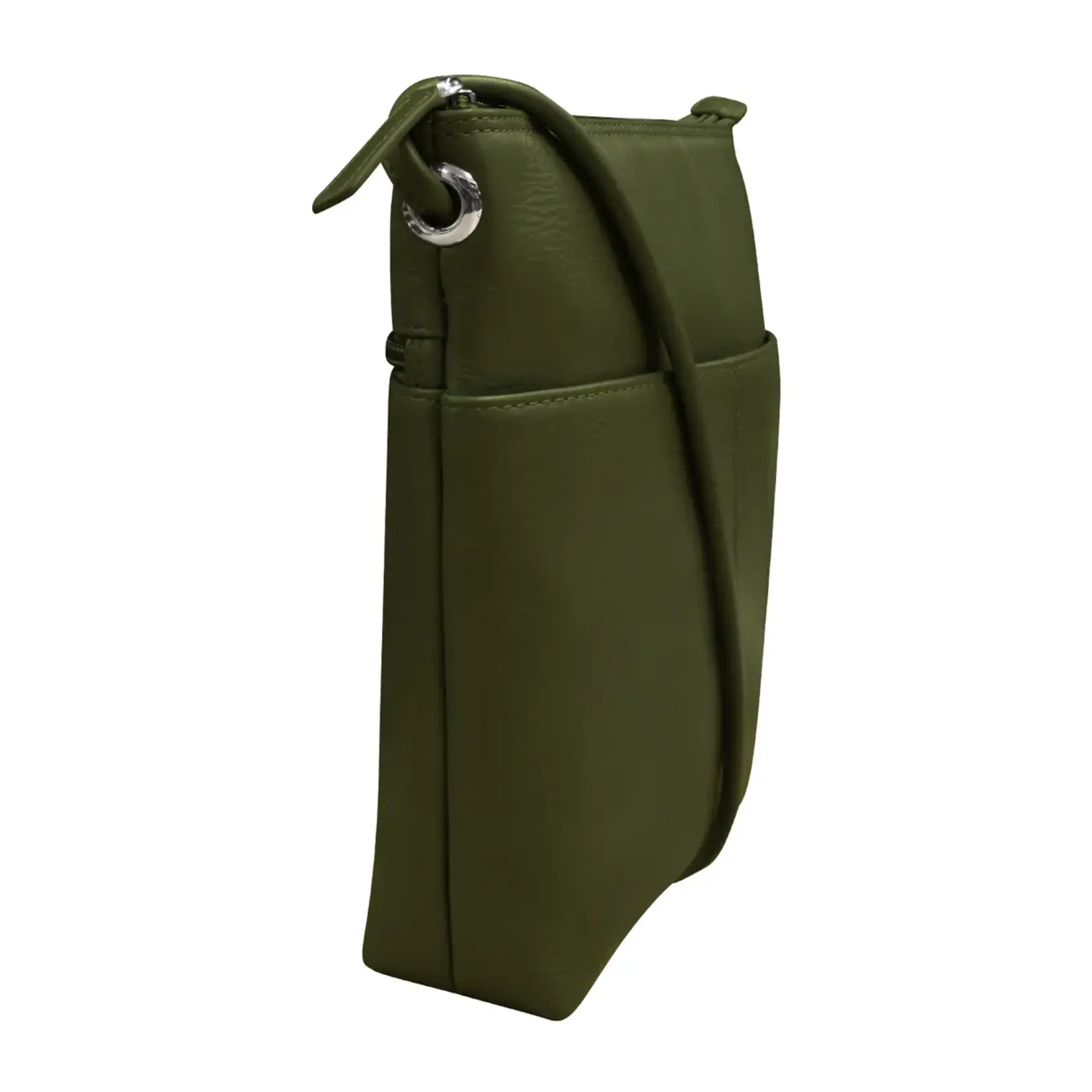 Leather Handbags and Accessories 6661 Pesto Green - Midi Sac