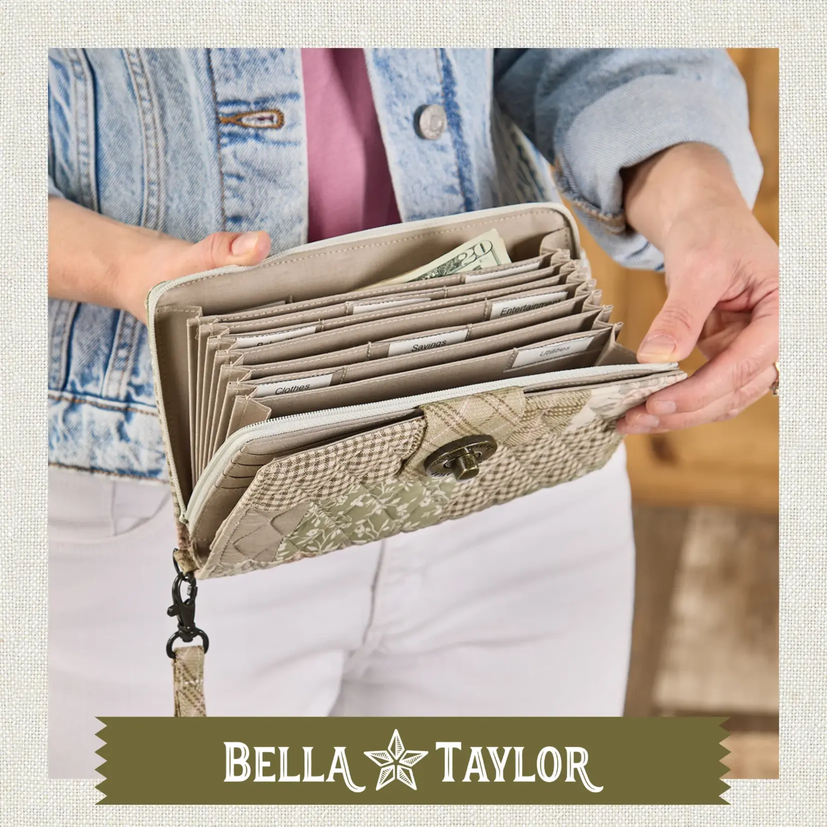 Bella Taylor RFID Cash System Wallet - Cameo Rose Patchwork