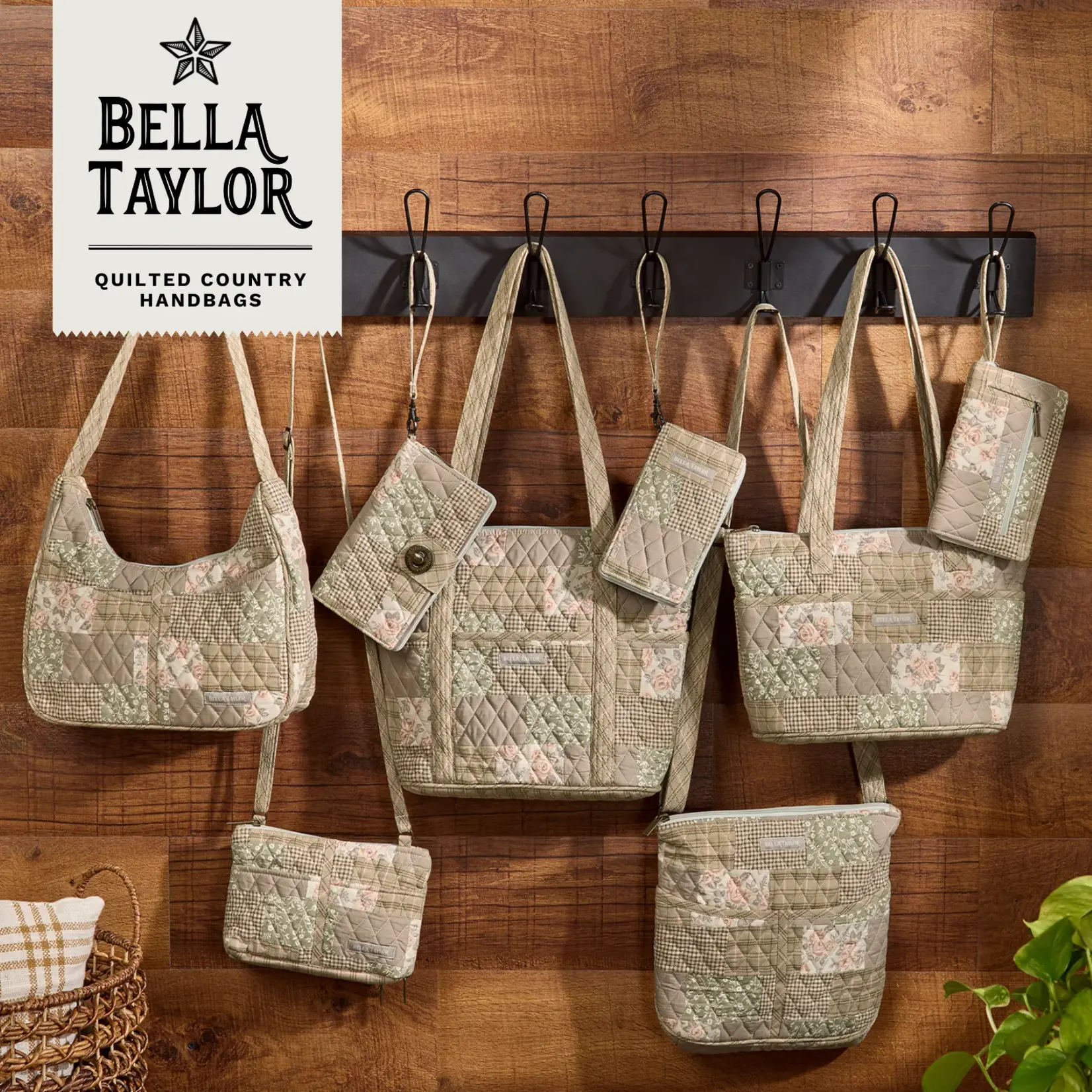 Bella Taylor RFID Cash System Wallet - Cameo Rose Patchwork