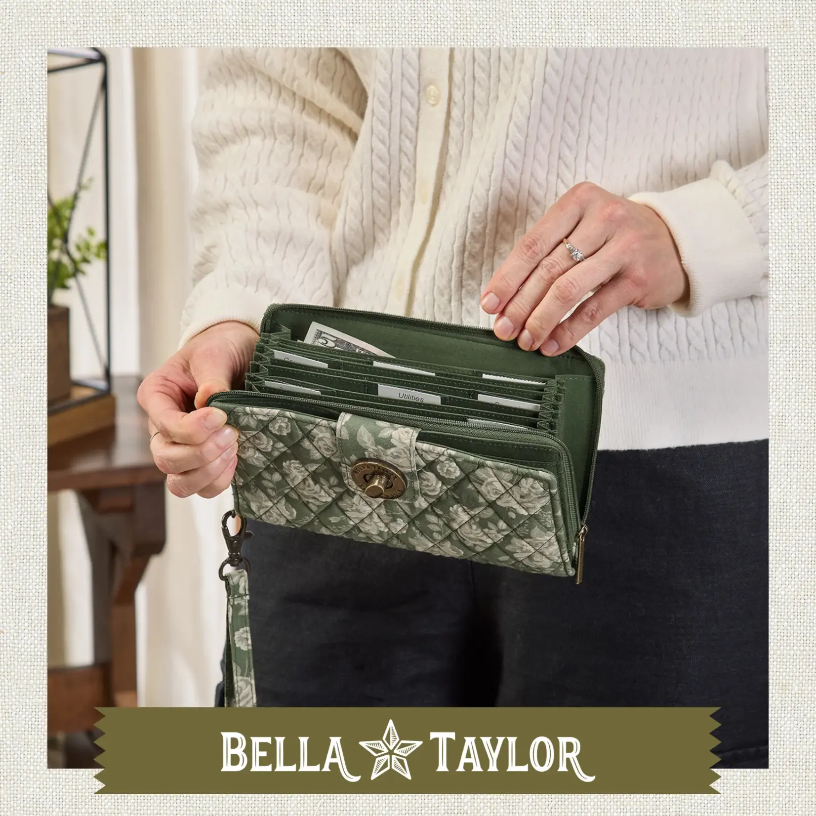 Bella Taylor RFID Cash System Wallet - Heirloom Rose