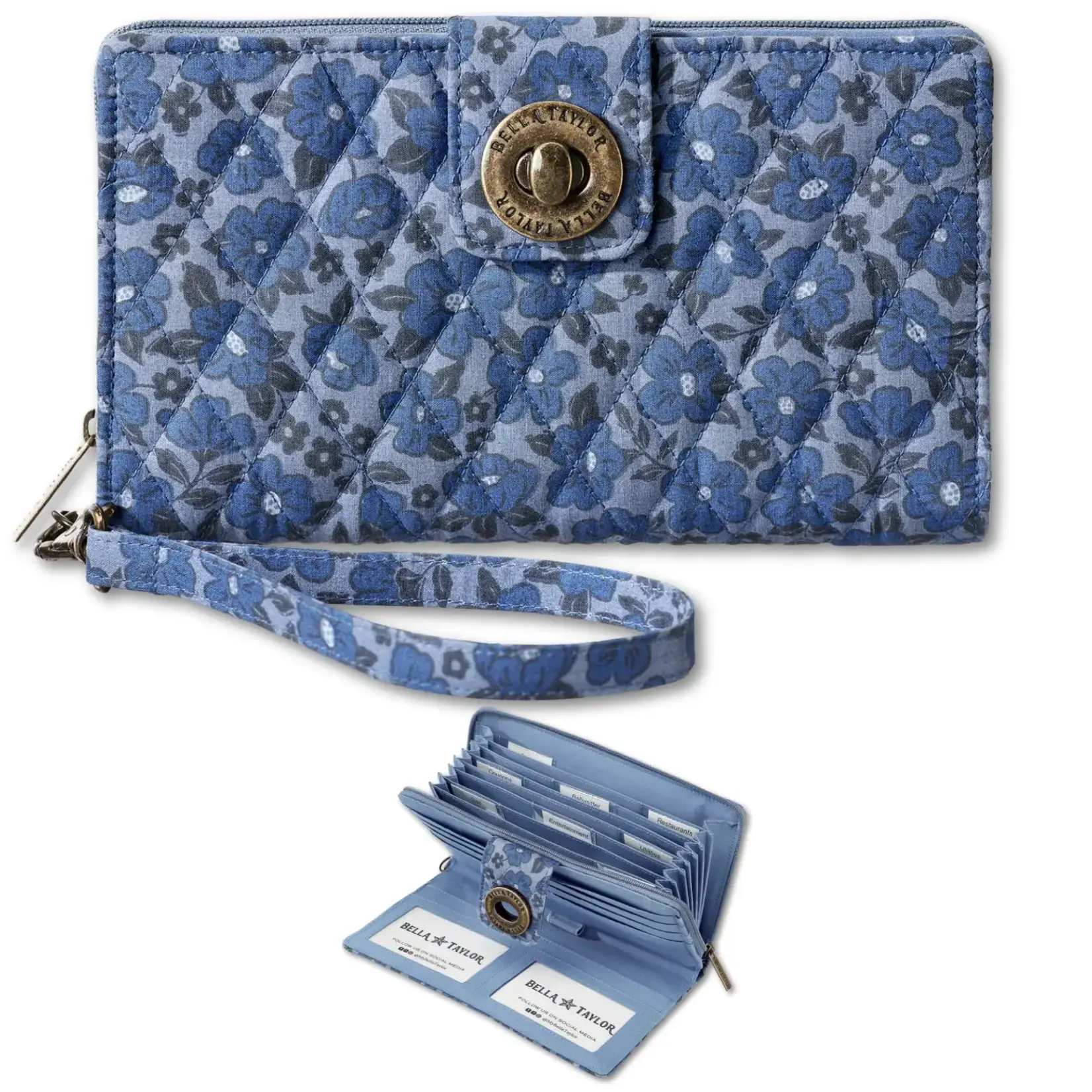 Bella Taylor RFID Cash System Wallet - Navy Floral