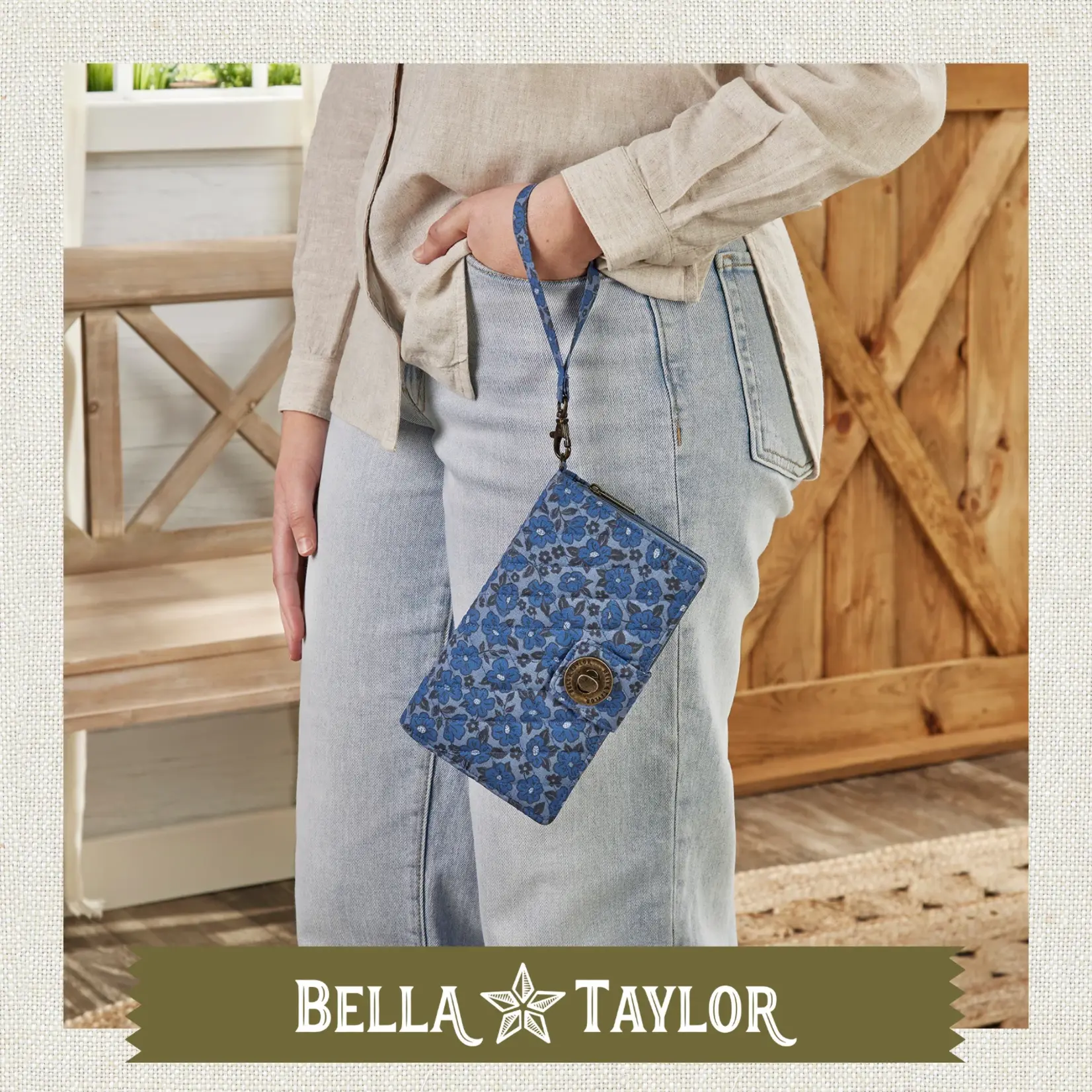Bella Taylor RFID Cash System Wallet - Navy Floral